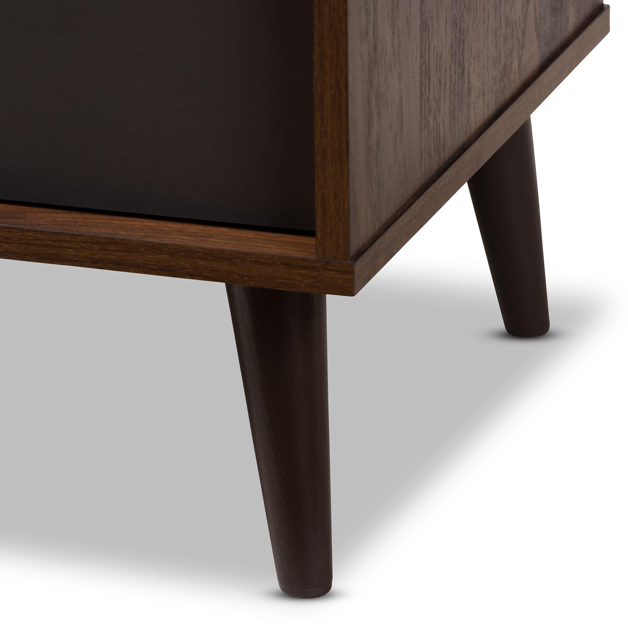 Samuel Mid-Century Modern and Dark Finished TV Stand