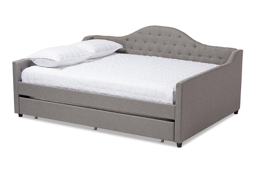 Eliza Modern and Contemporary Fabric Upholstered Daybed with Trundle