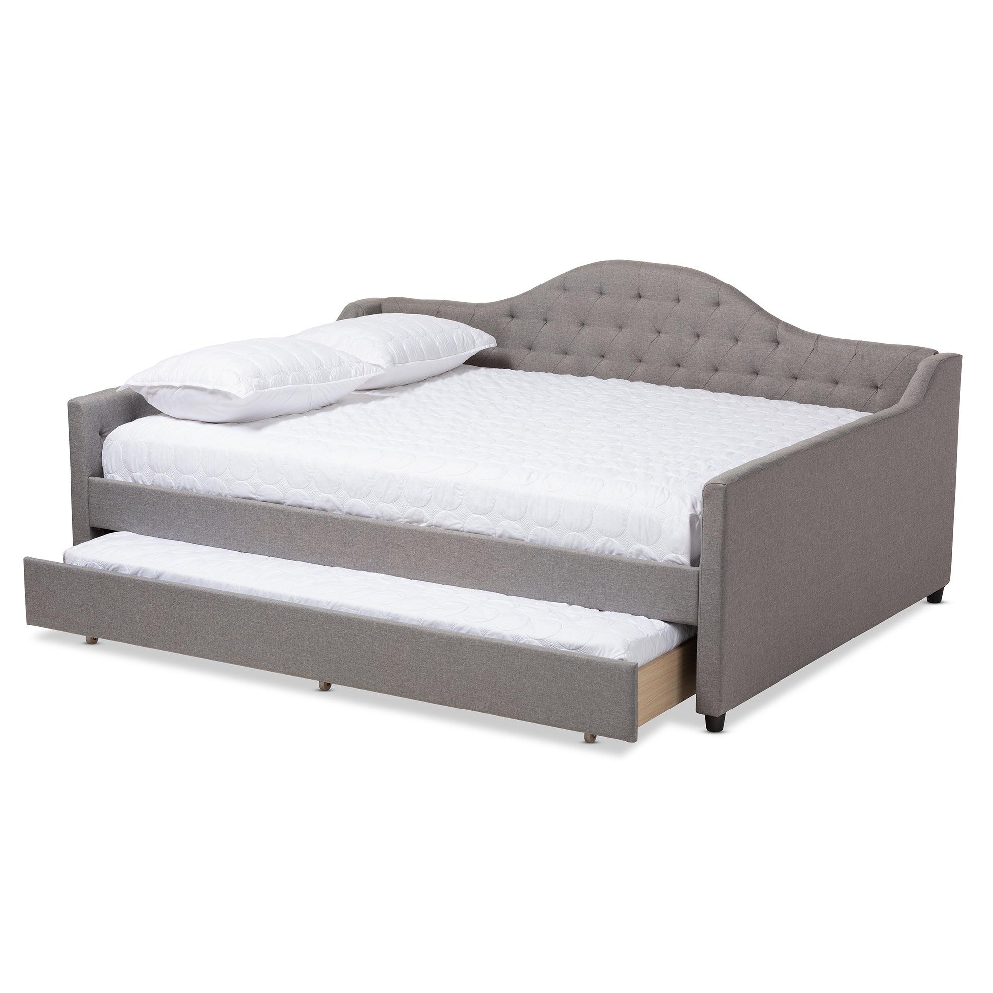 Eliza Modern and Contemporary Fabric Upholstered Daybed with Trundle