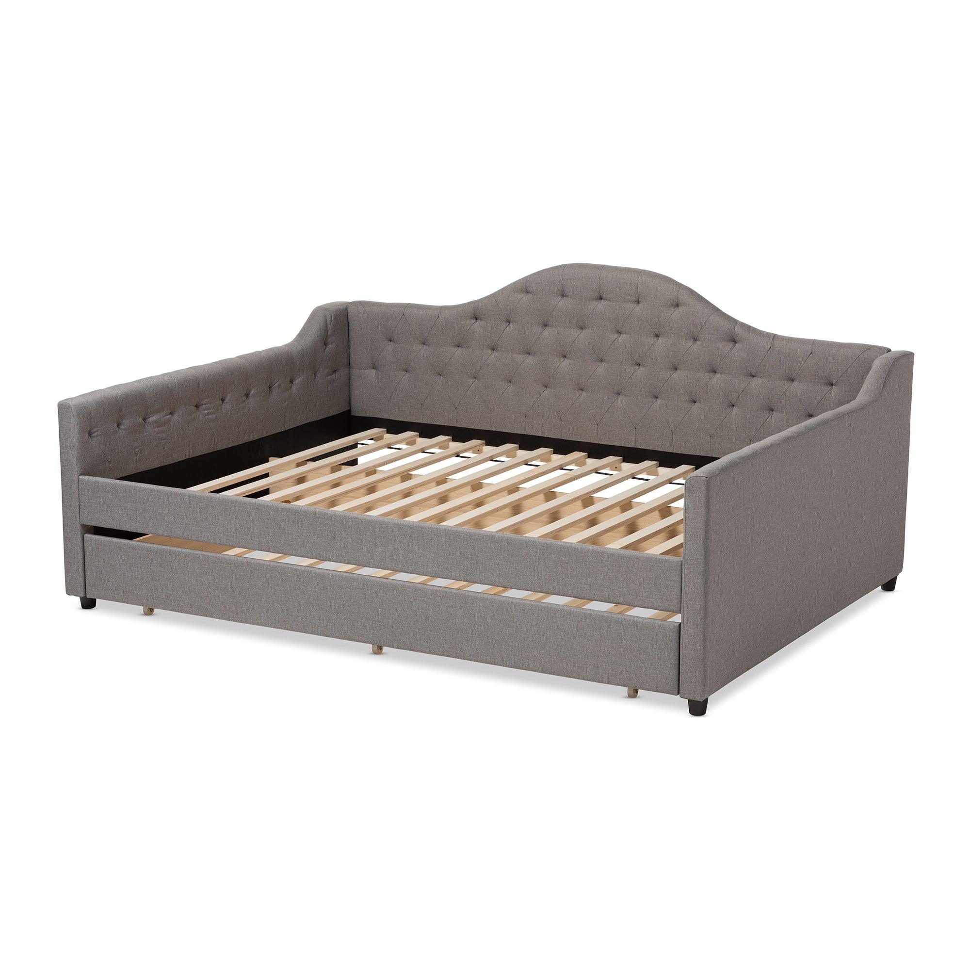 Eliza Modern and Contemporary Fabric Upholstered Daybed with Trundle