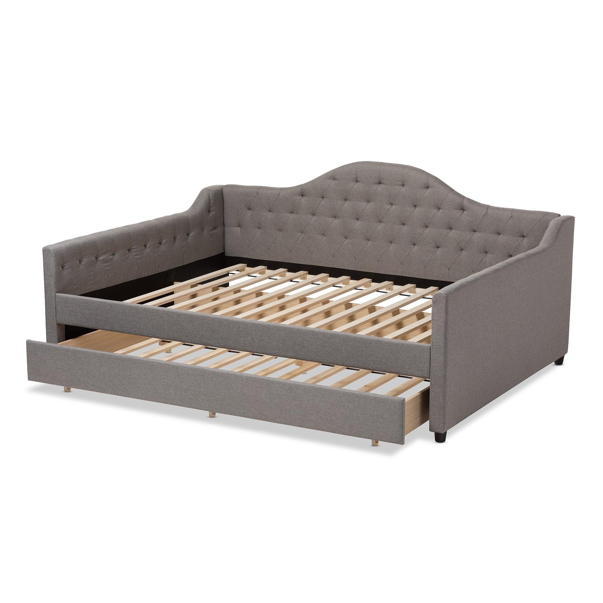 Eliza Modern and Contemporary Fabric Upholstered Daybed with Trundle