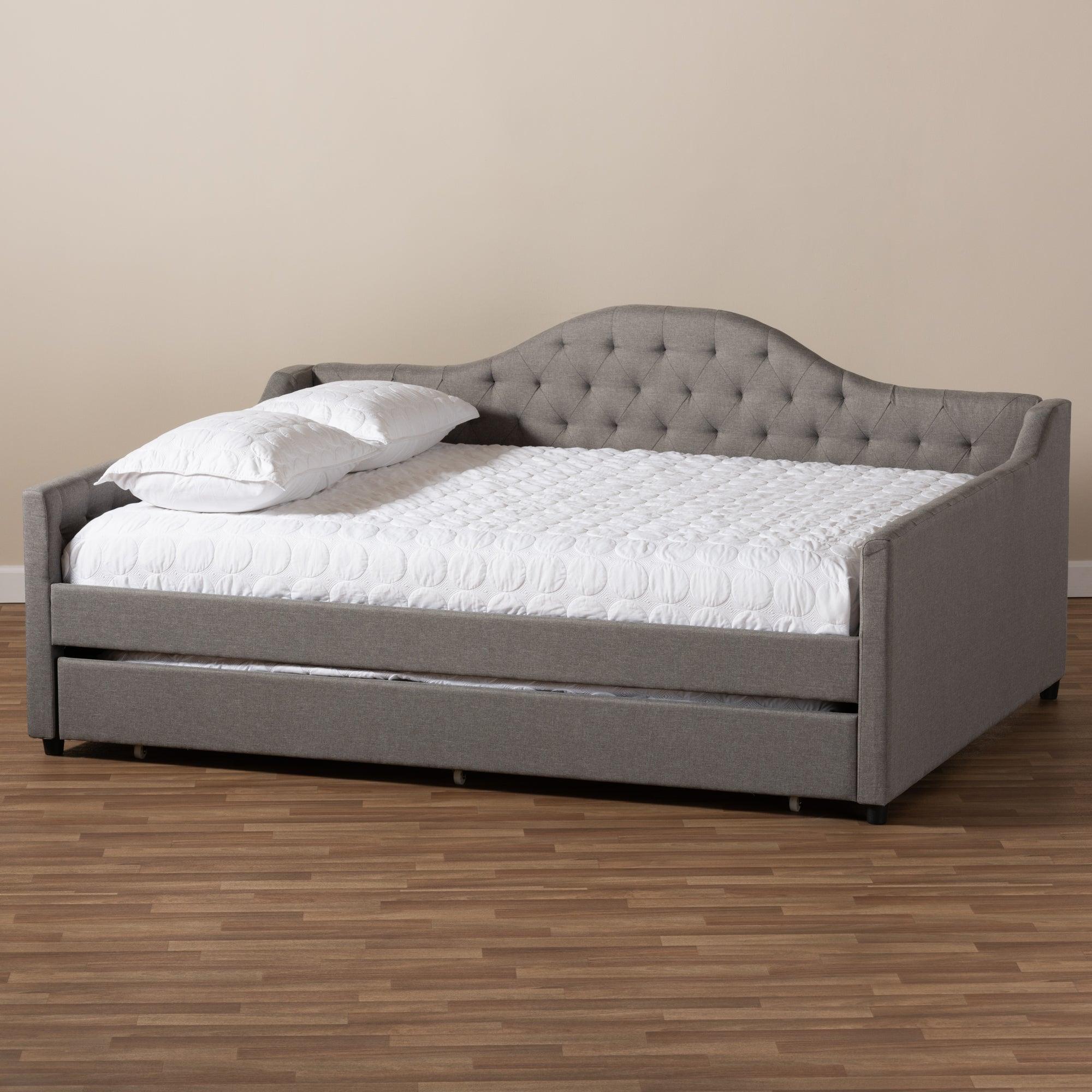 Eliza Modern and Contemporary Fabric Upholstered Daybed with Trundle