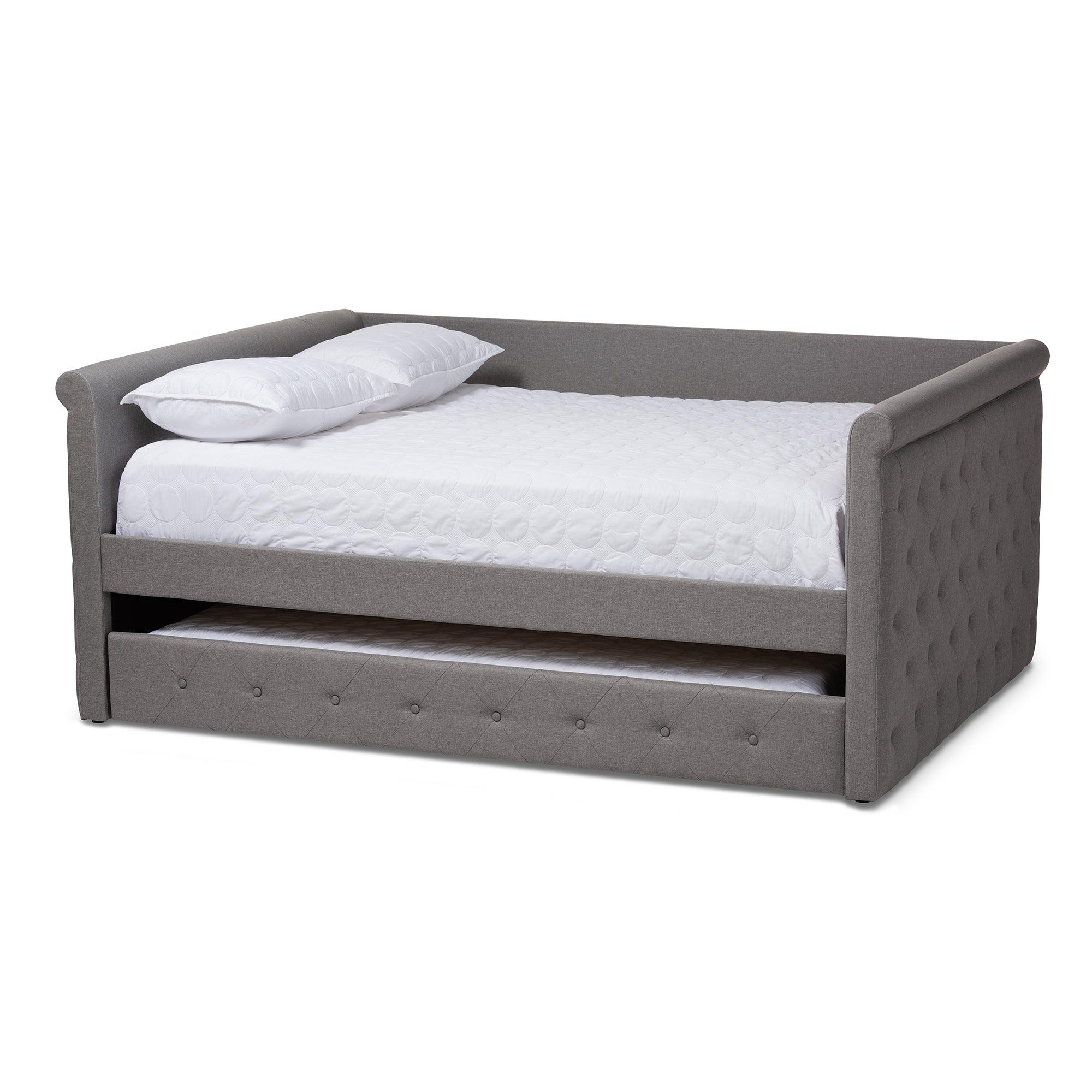 Alena Modern and Contemporary Fabric Upholstered Daybed with Trundle