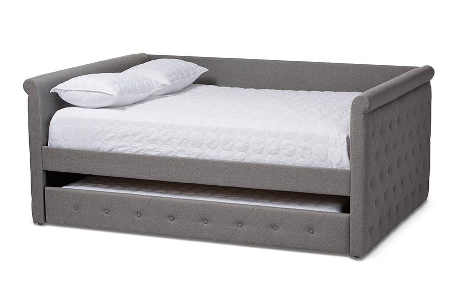 Alena Modern and Contemporary Fabric Upholstered Daybed with Trundle