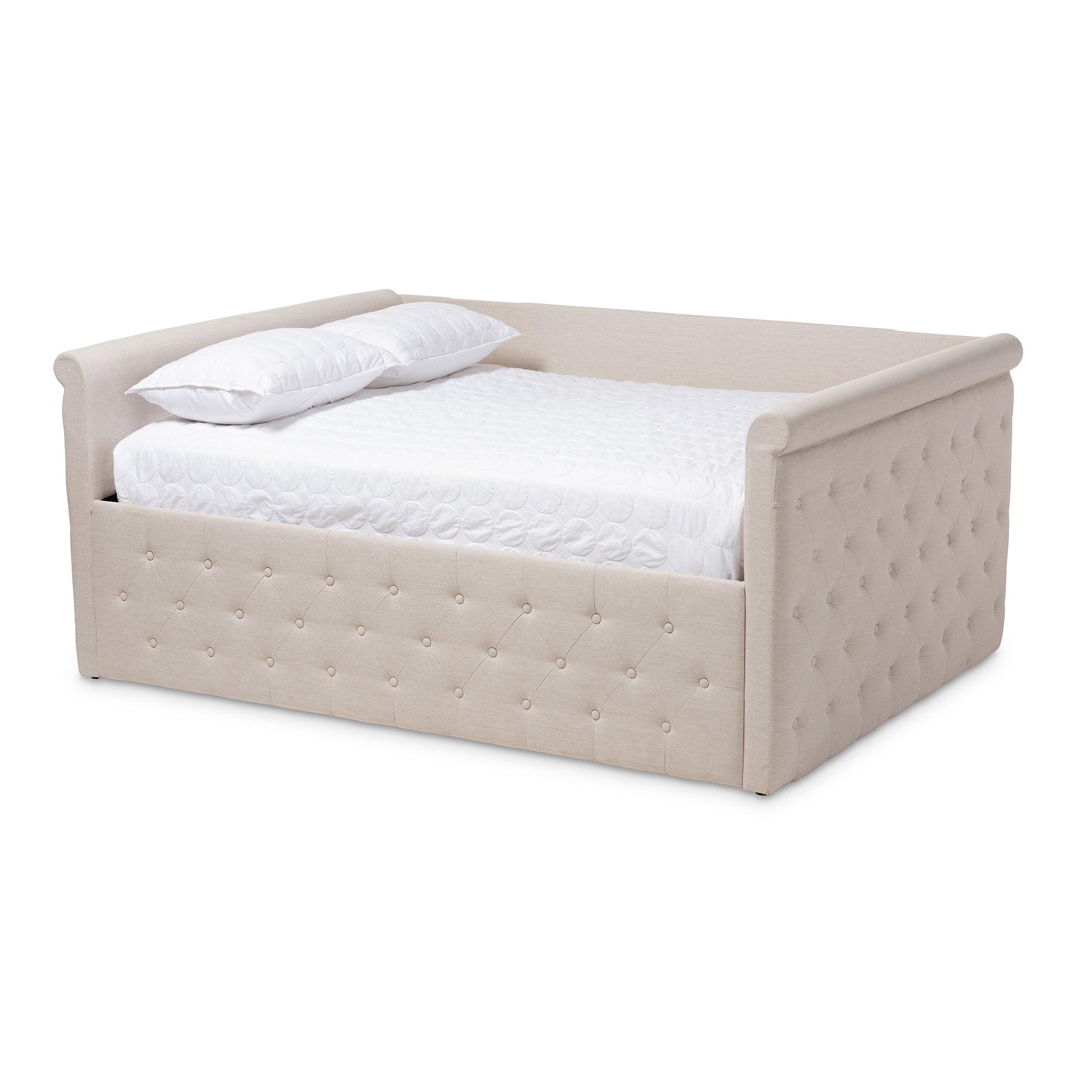 Amaya Modern and Contemporary Light Fabric Upholstered Daybed