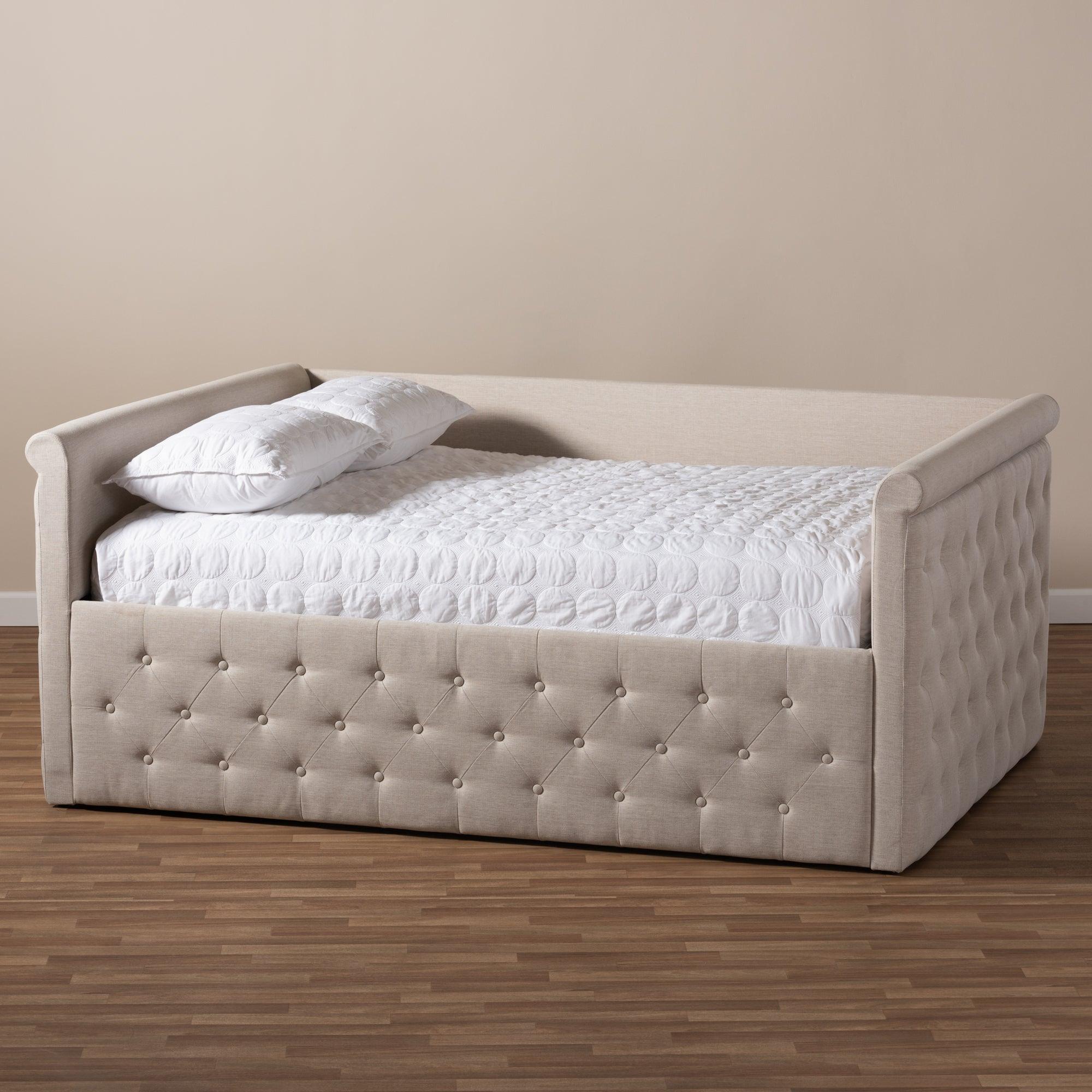 Amaya Modern and Contemporary Light Fabric Upholstered Daybed