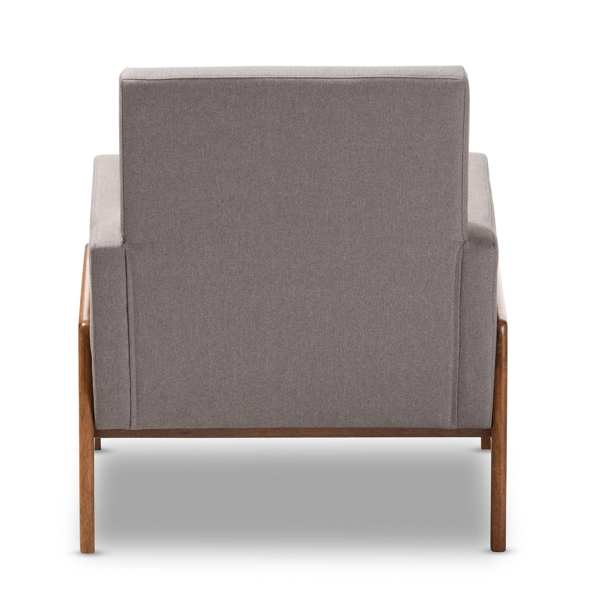 Perris Mid-Century Modern Fabric Upholstered Wood Lounge Chair