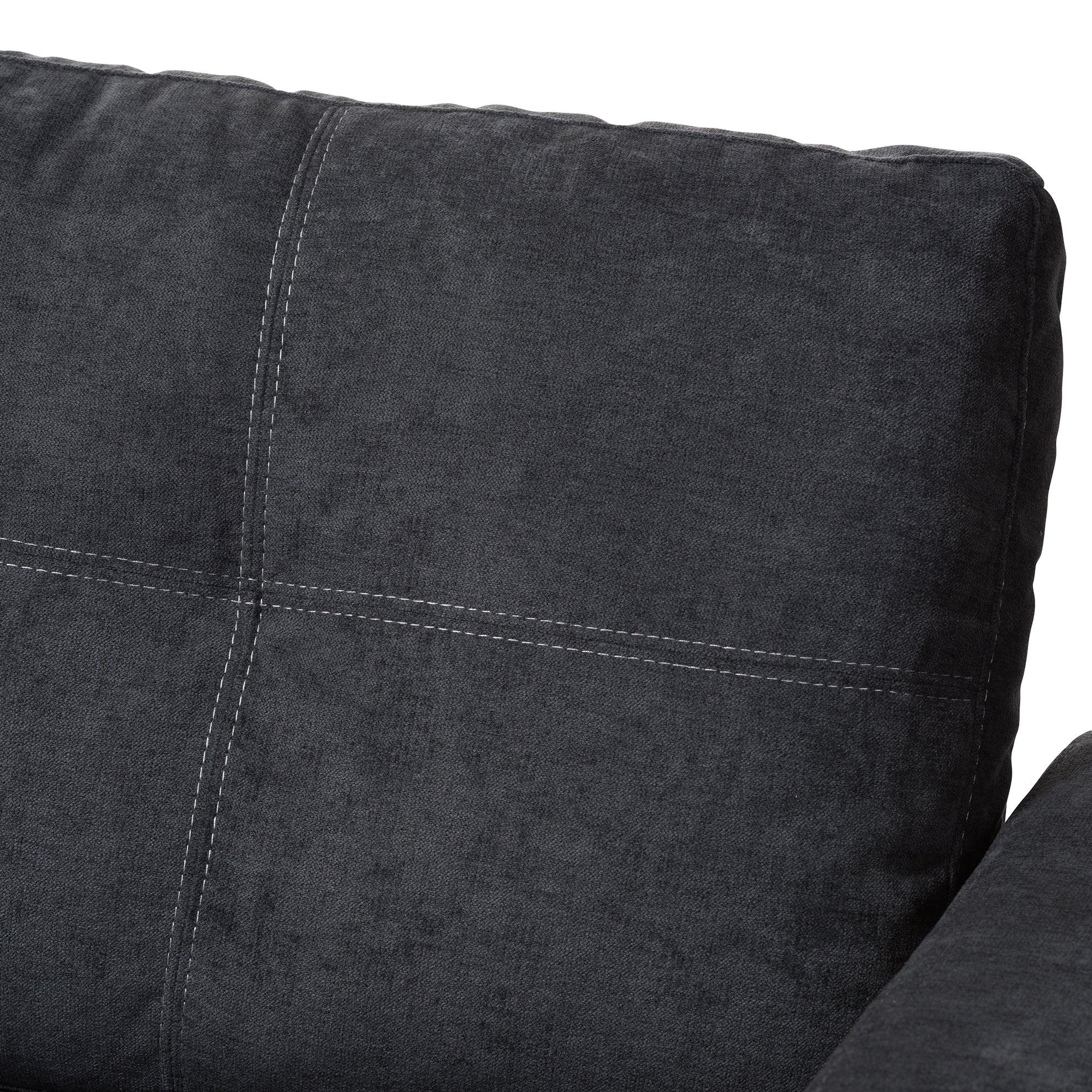 Lianna Modern and Contemporary Dark Fabric Upholstered Sectional Sofa