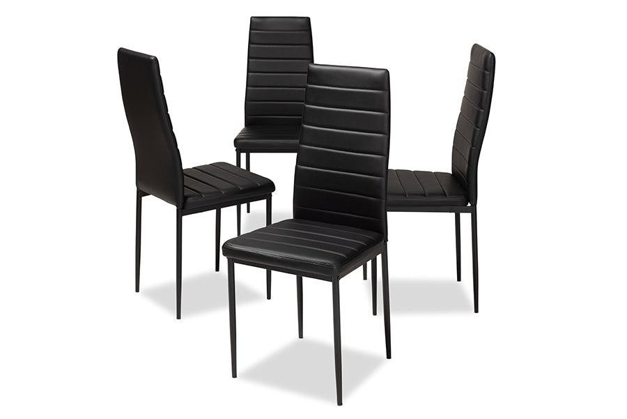 Armand Modern and Contemporary Faux Leather Upholstered Dining Chair (Set of 4)