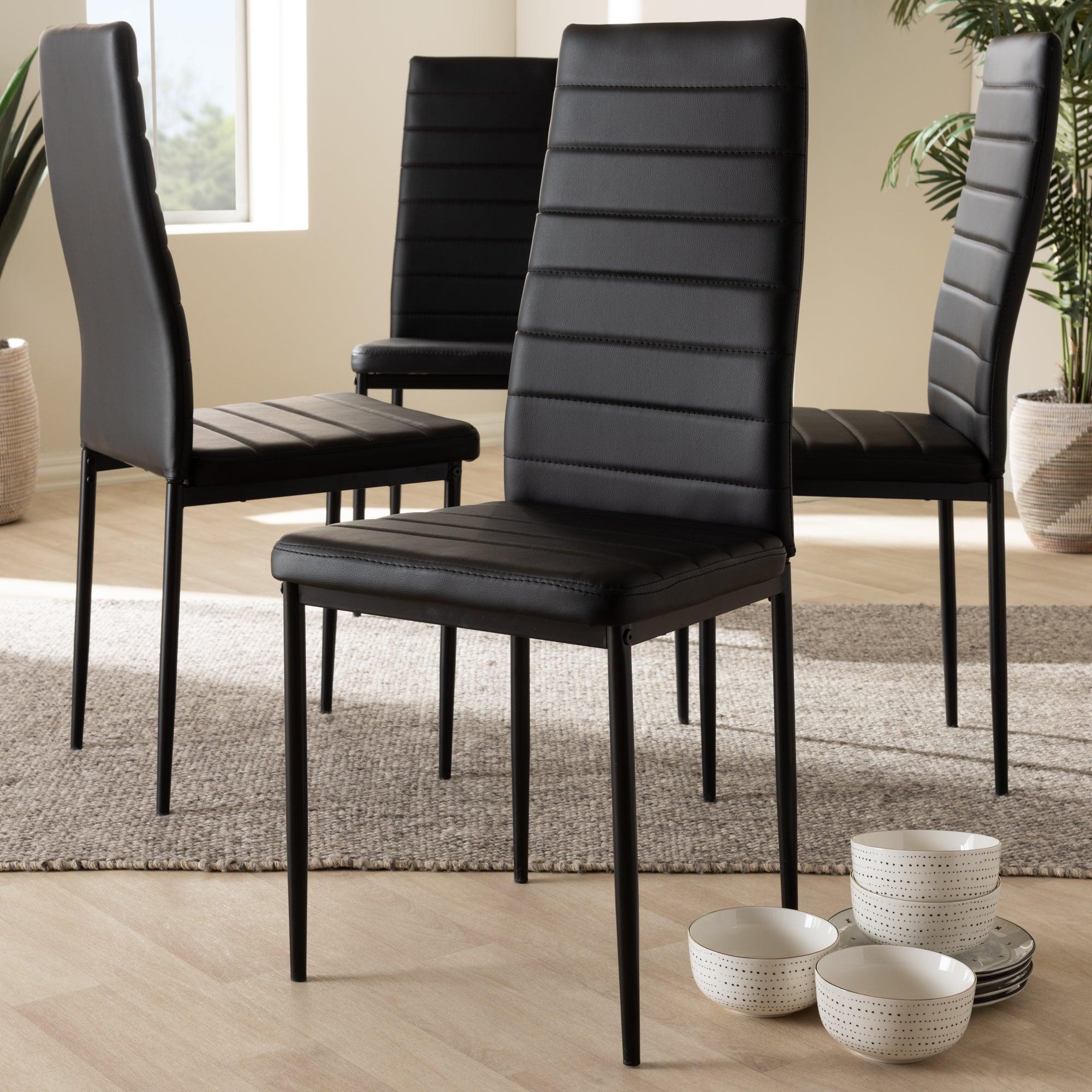 Armand Modern and Contemporary Faux Leather Upholstered Dining Chair (Set of 4)