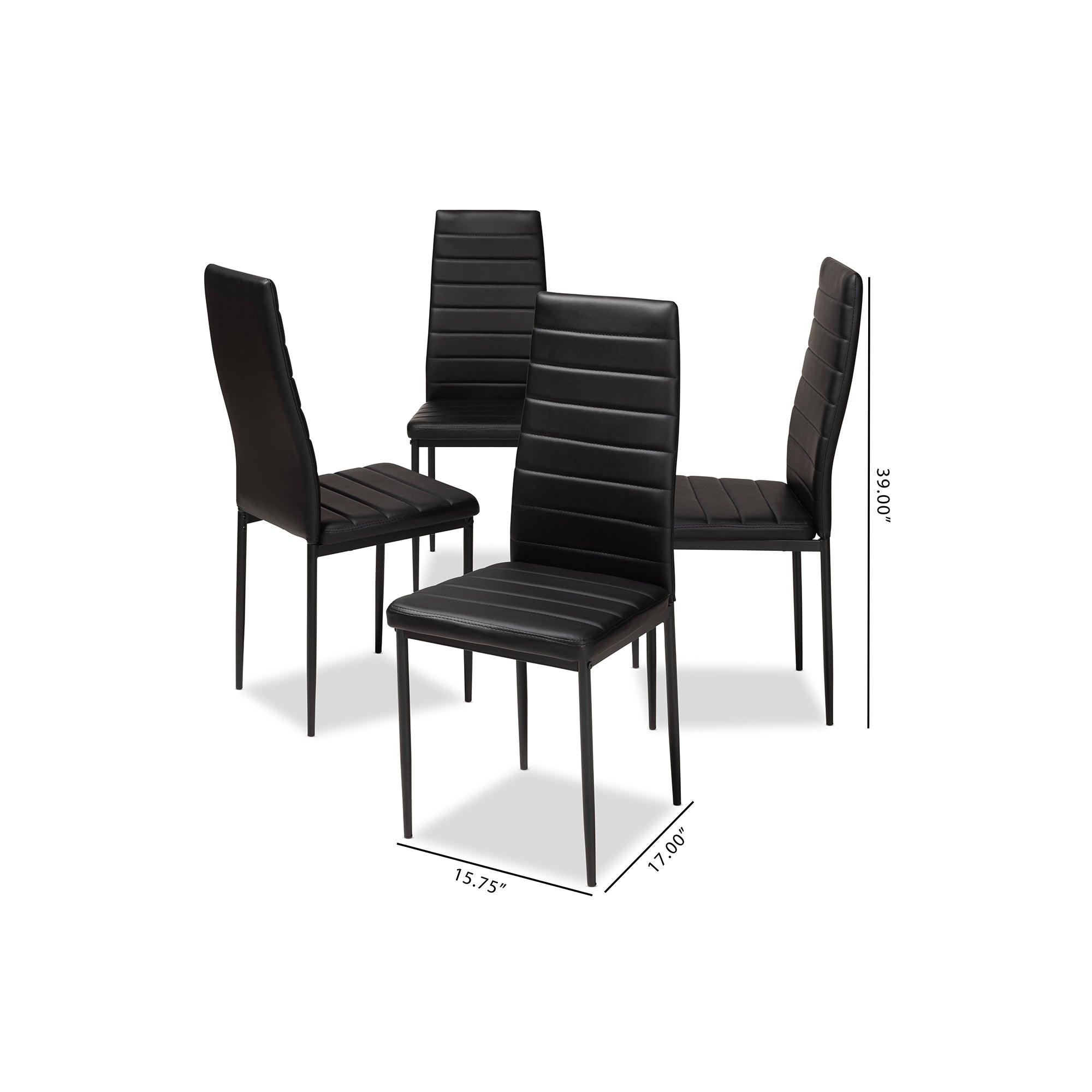 Armand Modern and Contemporary Faux Leather Upholstered Dining Chair (Set of 4)