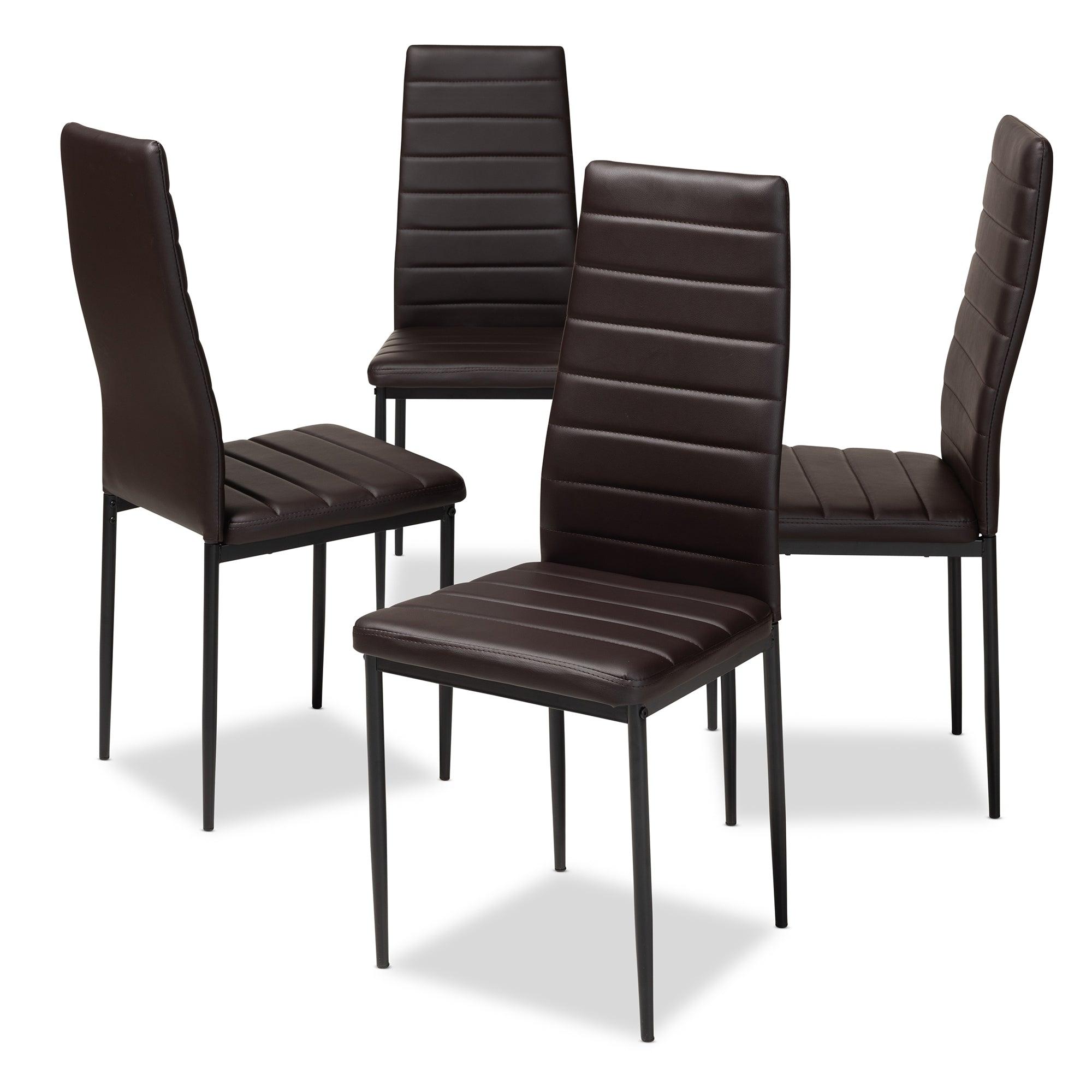 Armand Modern and Contemporary Faux Leather Upholstered Dining Chair (Set of 4)