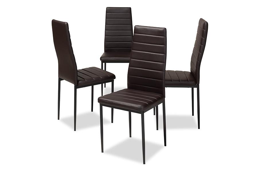 Armand Modern and Contemporary Faux Leather Upholstered Dining Chair (Set of 4)