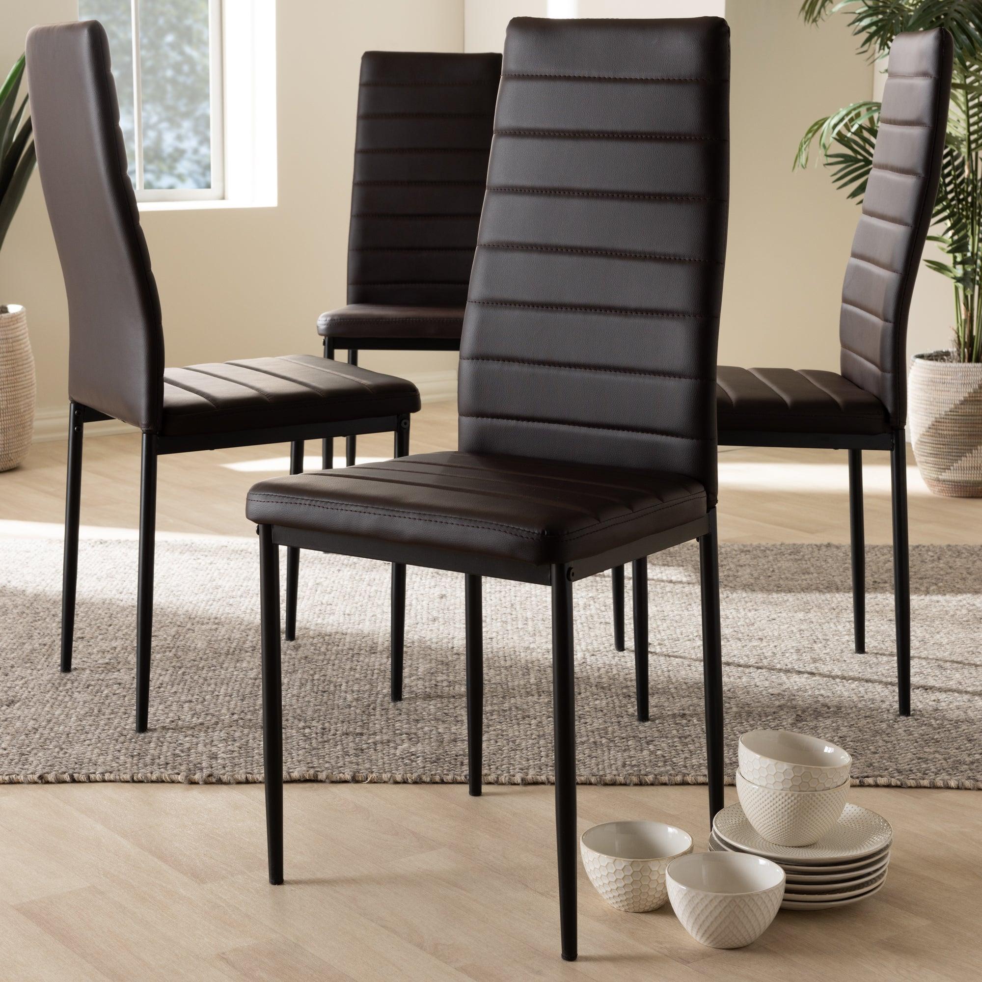 Armand Modern and Contemporary Faux Leather Upholstered Dining Chair (Set of 4)