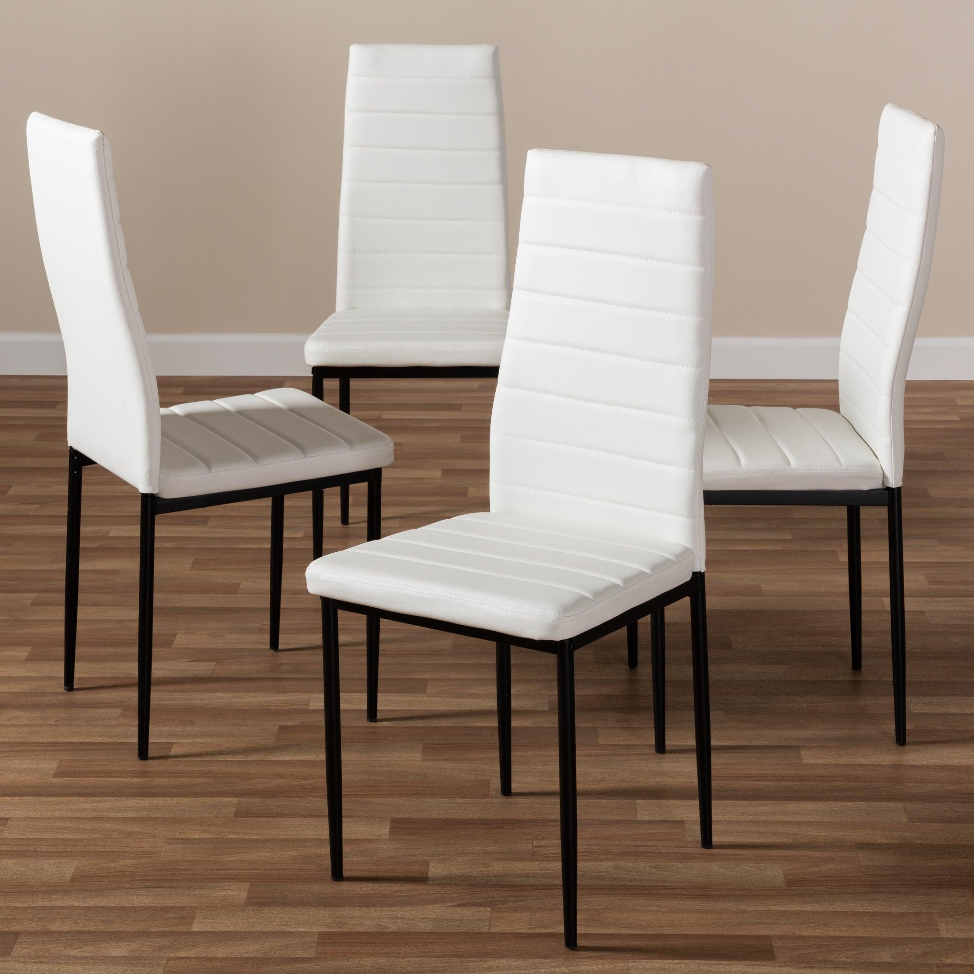 Armand Modern and Contemporary Faux Leather Upholstered Dining Chair (Set of 4)