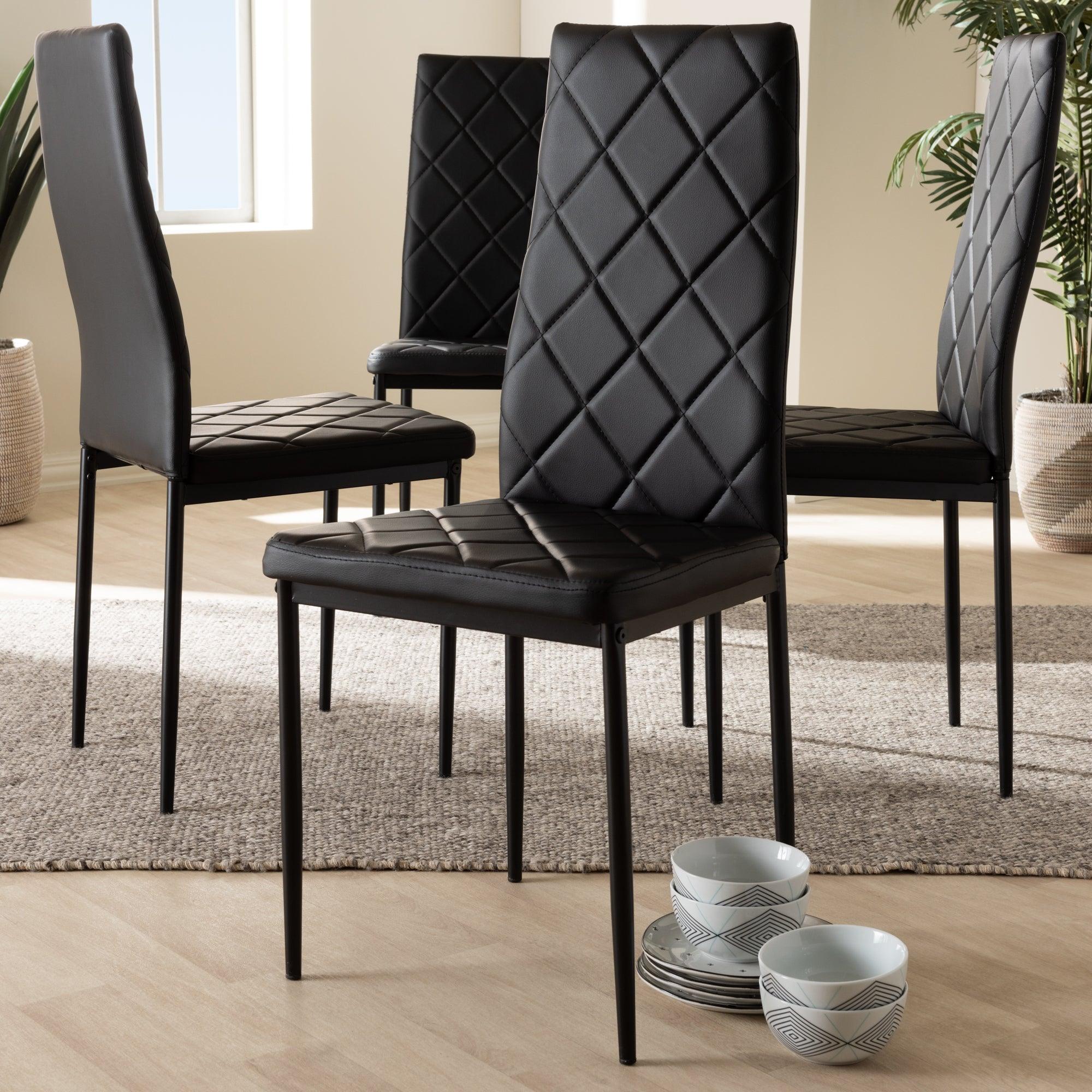 Blaise Modern and Contemporary Faux Leather Upholstered Dining Chair (Set of 4)