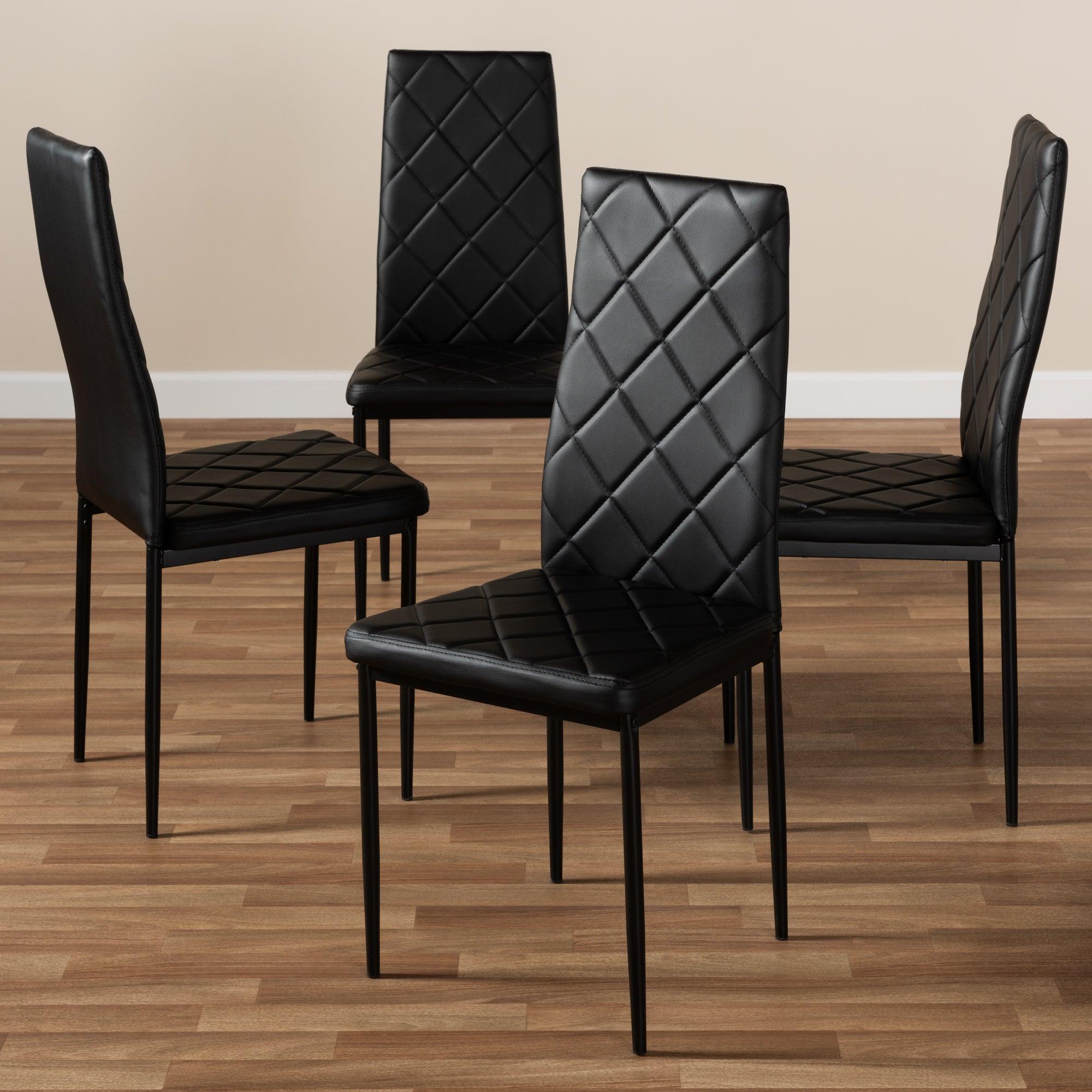 Blaise Modern and Contemporary Faux Leather Upholstered Dining Chair (Set of 4)