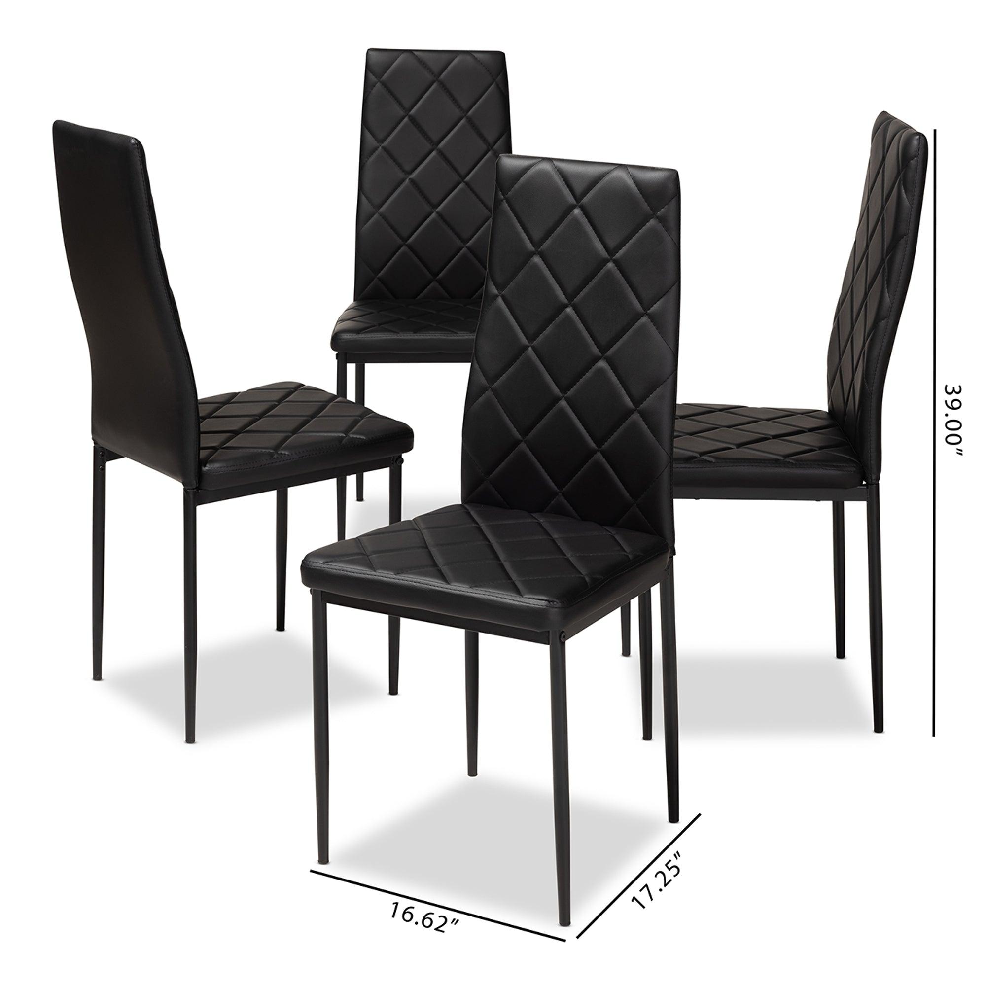 Blaise Modern and Contemporary Faux Leather Upholstered Dining Chair (Set of 4)