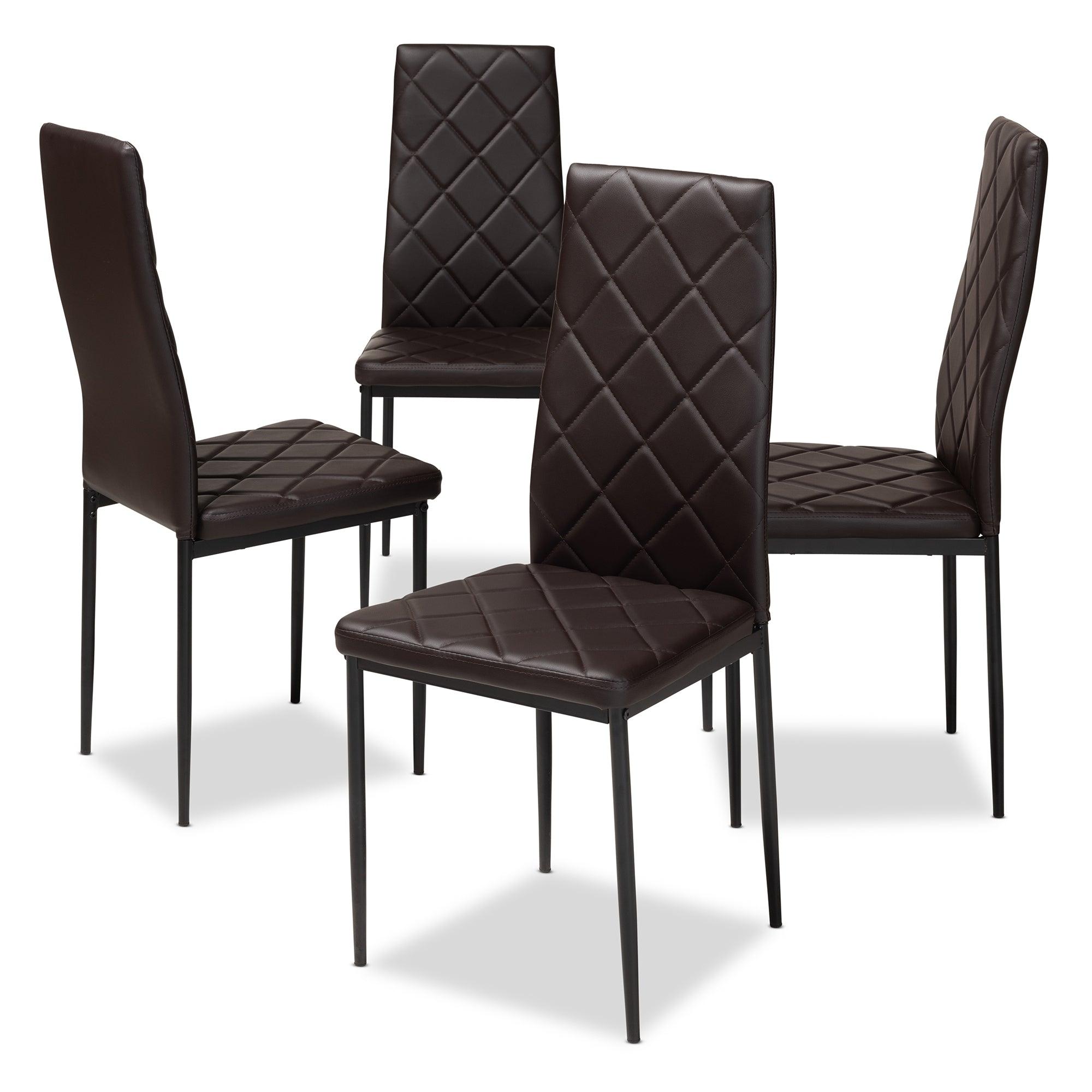 Blaise Modern and Contemporary Faux Leather Upholstered Dining Chair (Set of 4)