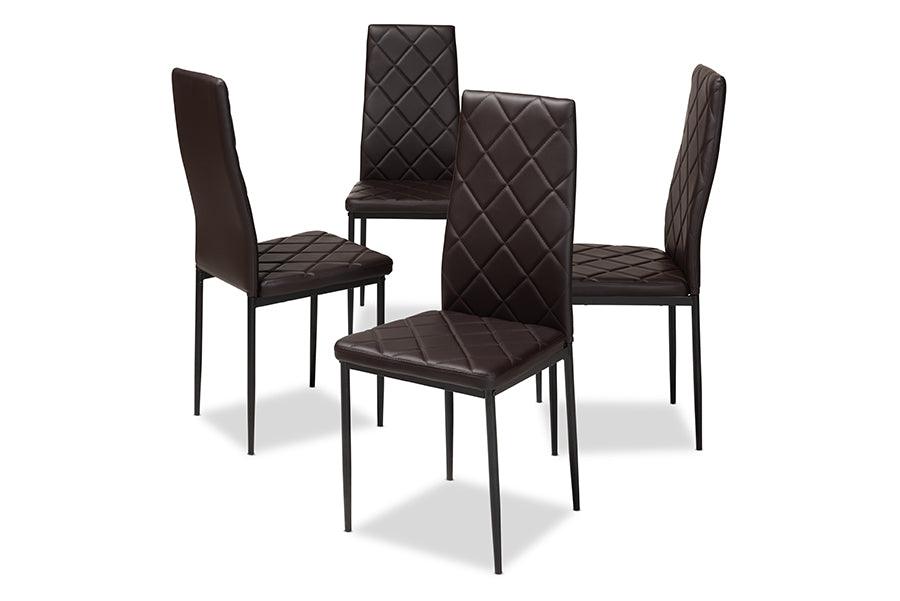 Blaise Modern and Contemporary Faux Leather Upholstered Dining Chair (Set of 4)