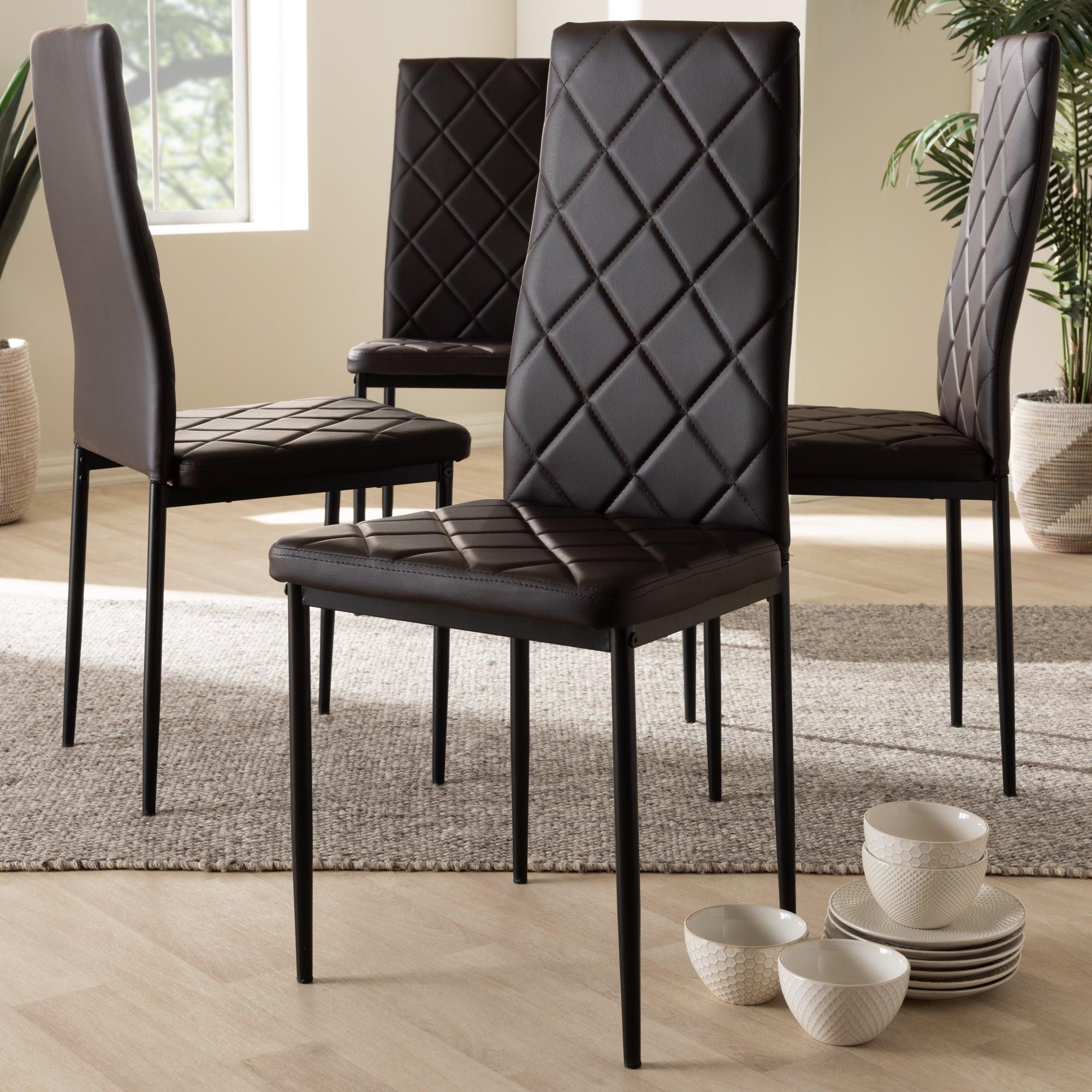 Blaise Modern and Contemporary Faux Leather Upholstered Dining Chair (Set of 4)