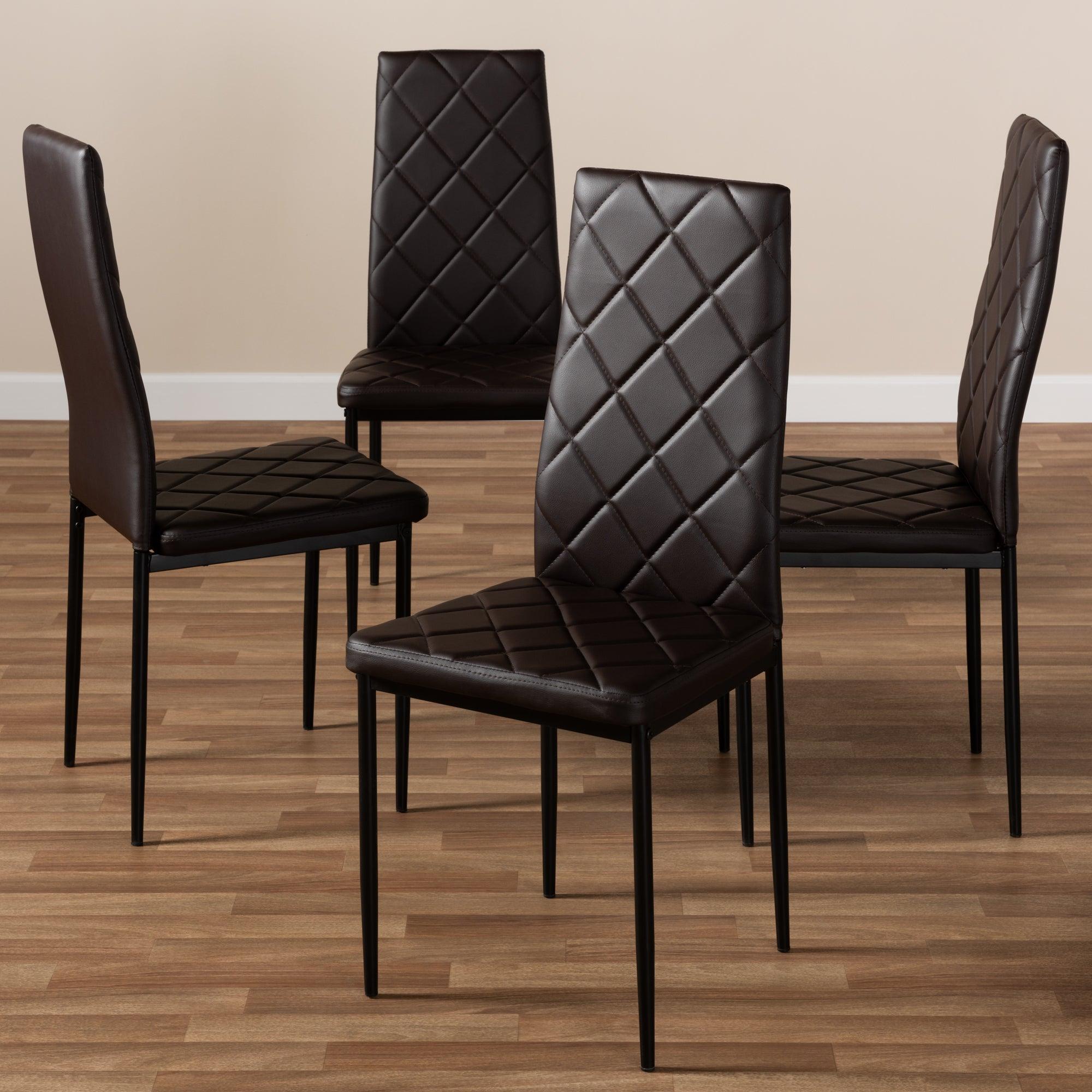 Blaise Modern and Contemporary Faux Leather Upholstered Dining Chair (Set of 4)