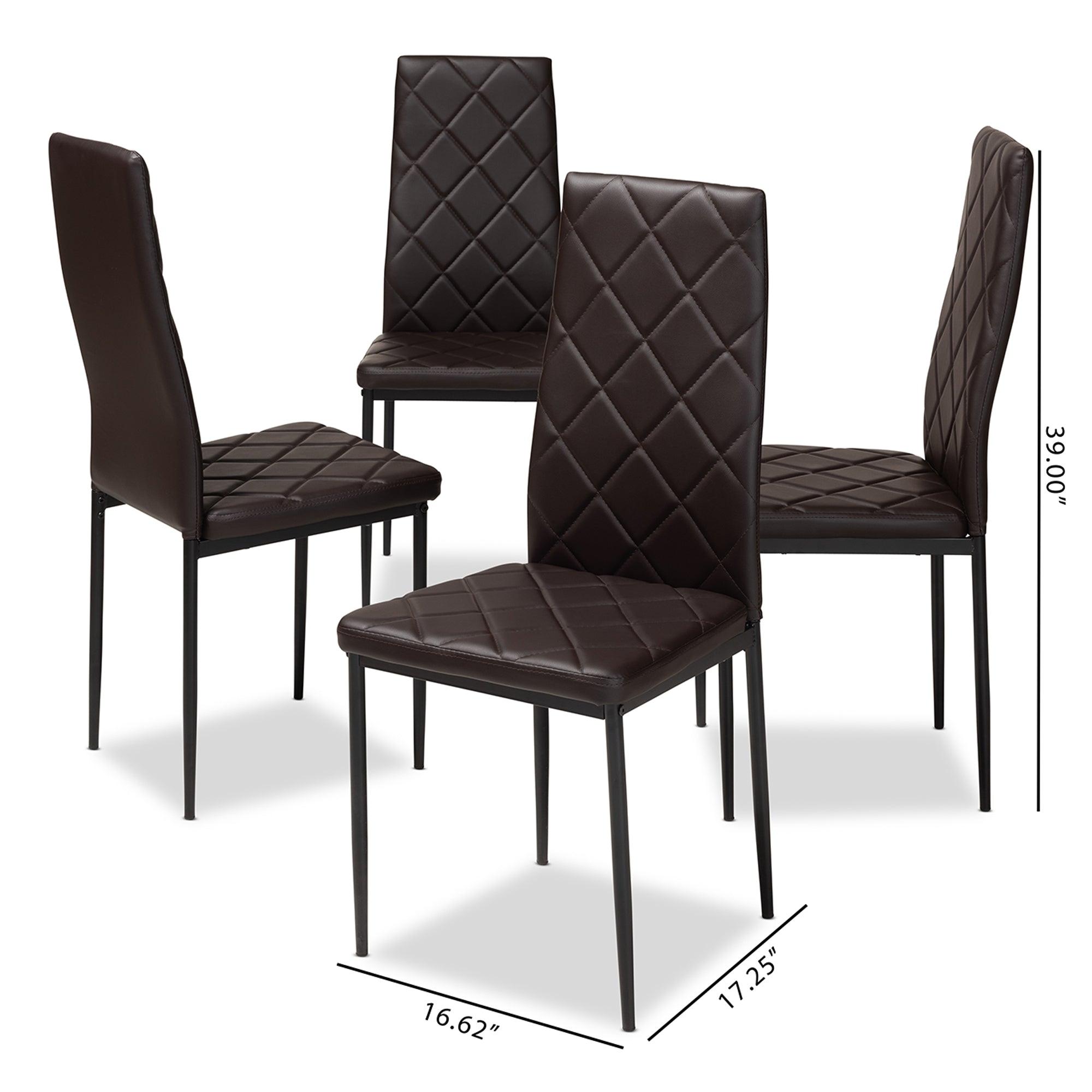 Blaise Modern and Contemporary Faux Leather Upholstered Dining Chair (Set of 4)