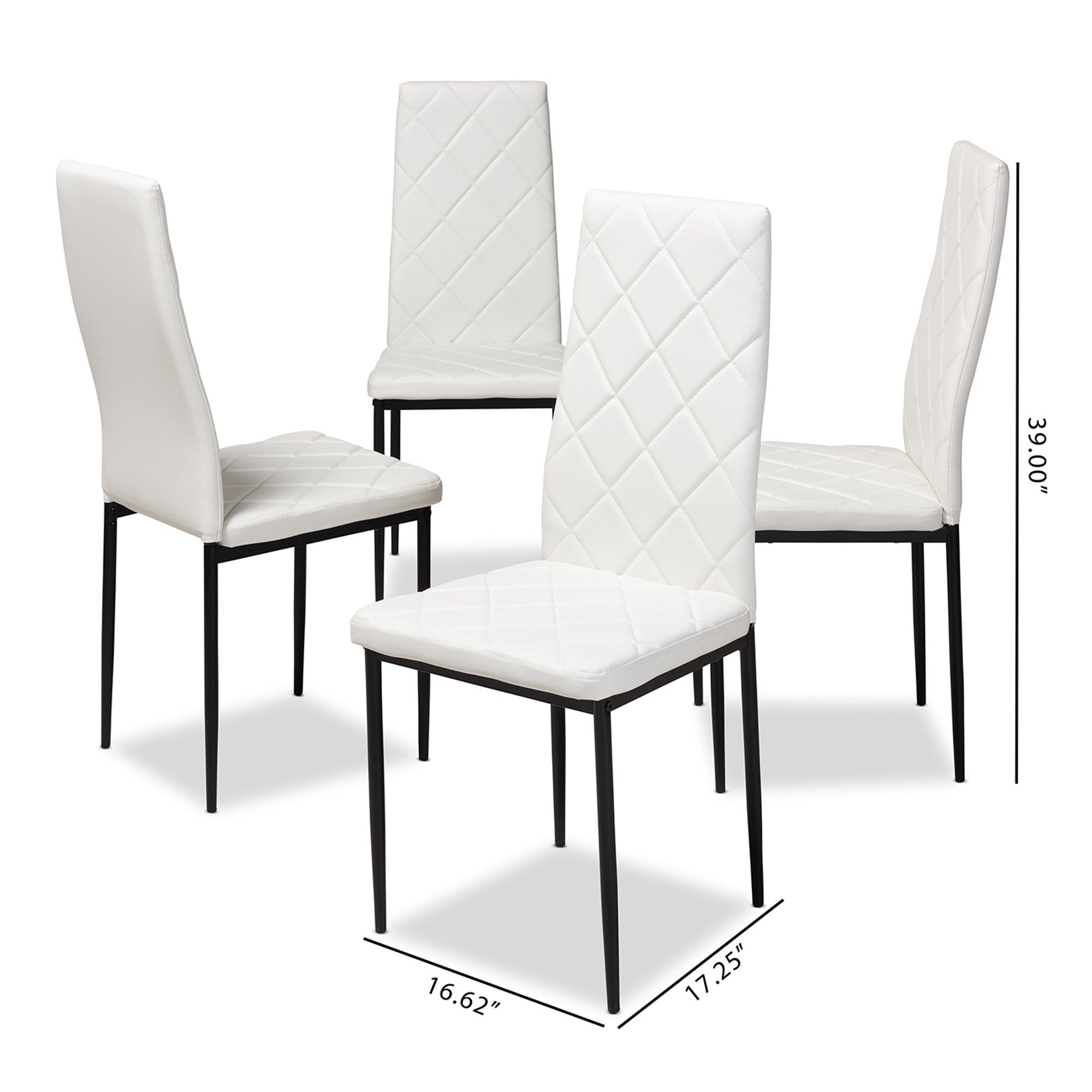 Blaise Modern and Contemporary Faux Leather Upholstered Dining Chair (Set of 4)