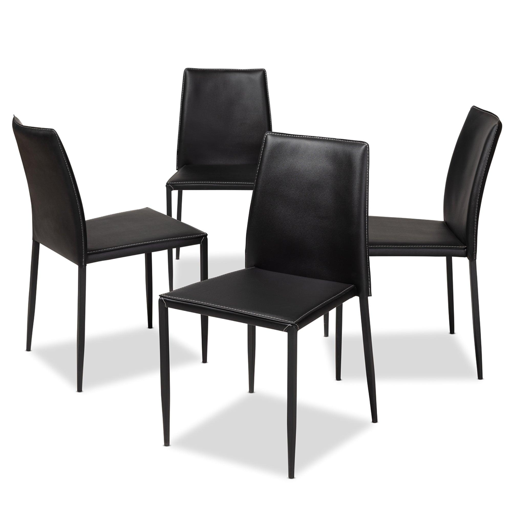 Pascha Modern and Contemporary Faux Leather Upholstered Dining Chair (Set of 4)