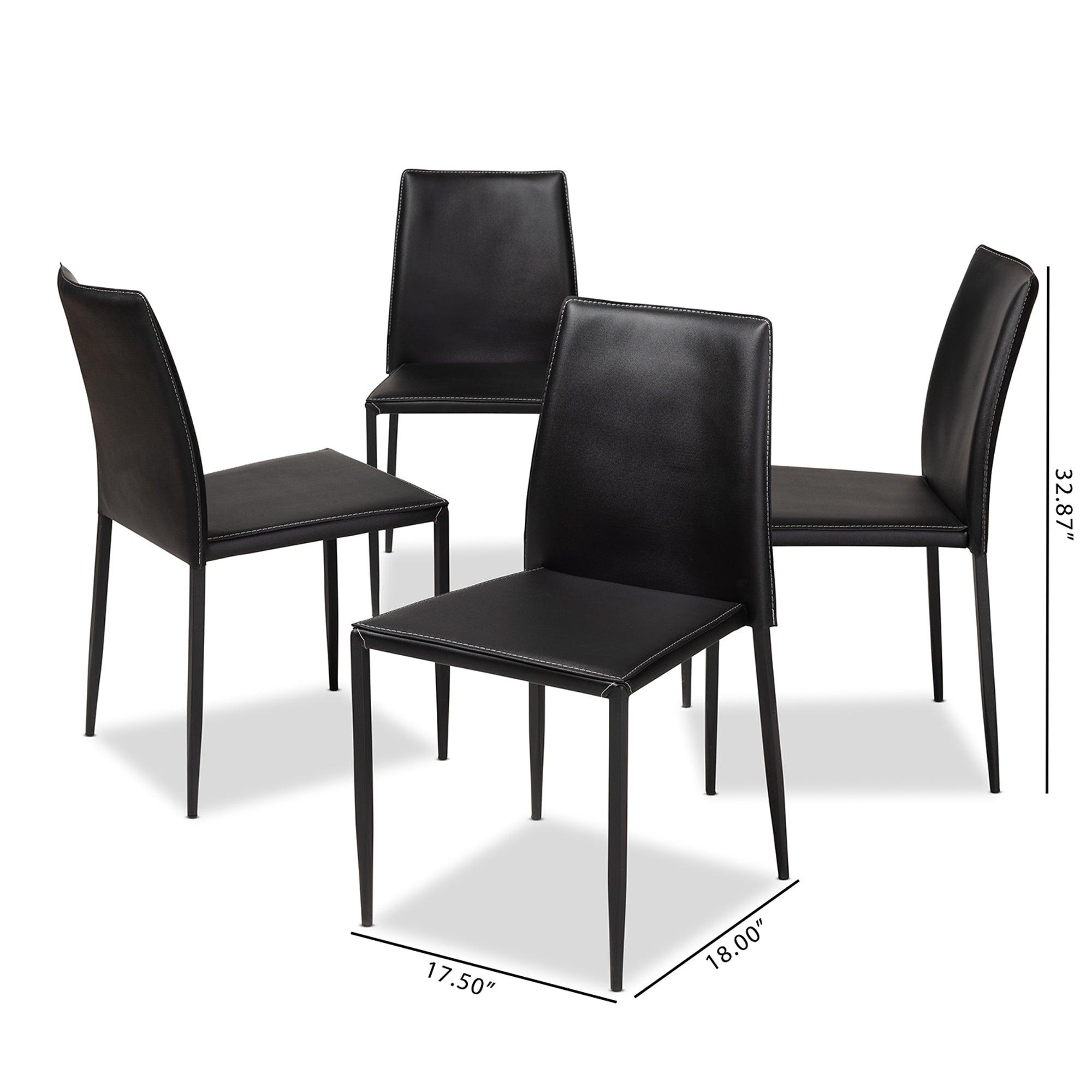 Pascha Modern and Contemporary Faux Leather Upholstered Dining Chair (Set of 4)