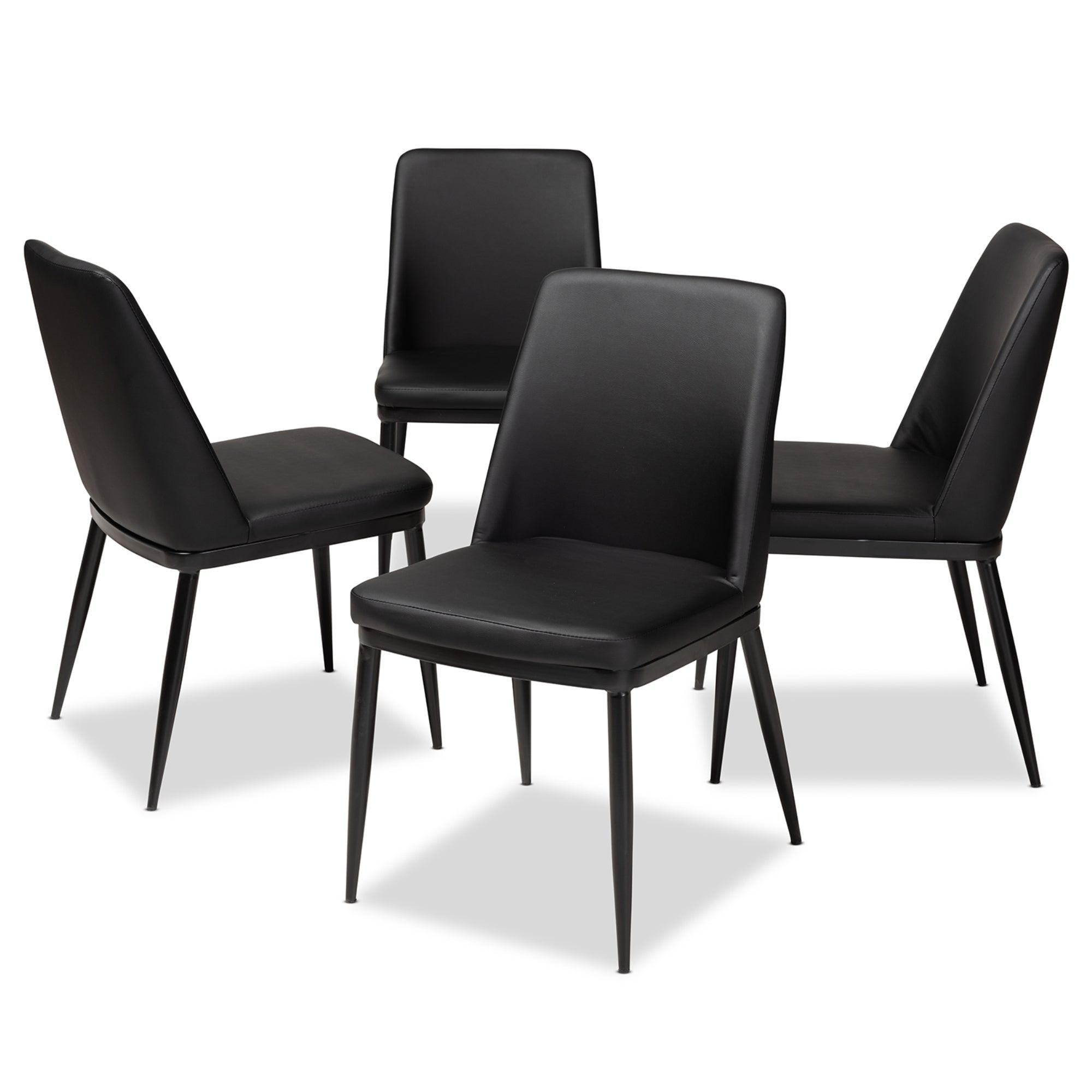 Darcell Modern and Contemporary Faux Leather Upholstered Dining Chair (Set of 4)