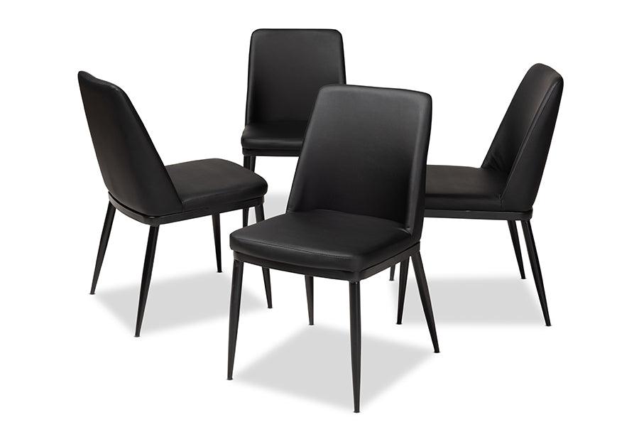 Darcell Modern and Contemporary Faux Leather Upholstered Dining Chair (Set of 4)