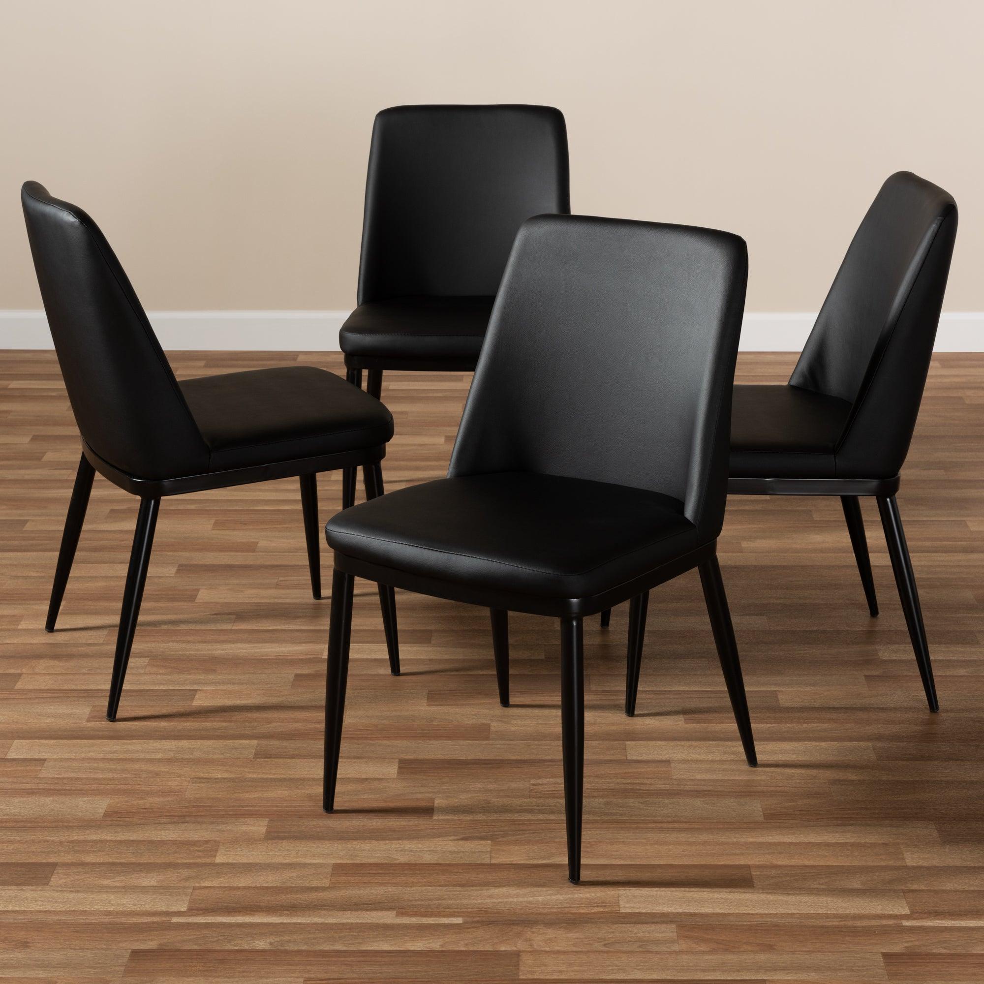 Darcell Modern and Contemporary Faux Leather Upholstered Dining Chair (Set of 4)