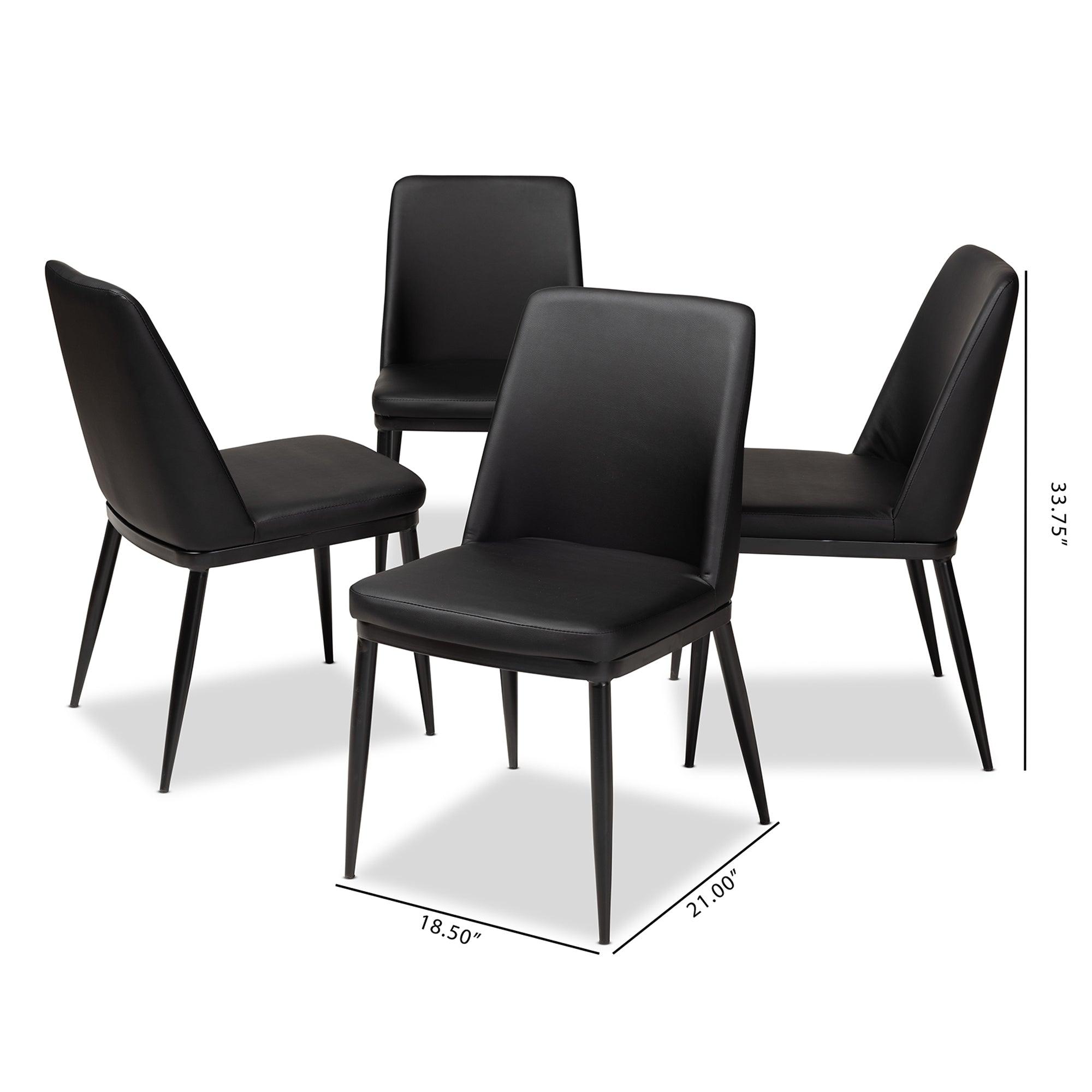 Darcell Modern and Contemporary Faux Leather Upholstered Dining Chair (Set of 4)