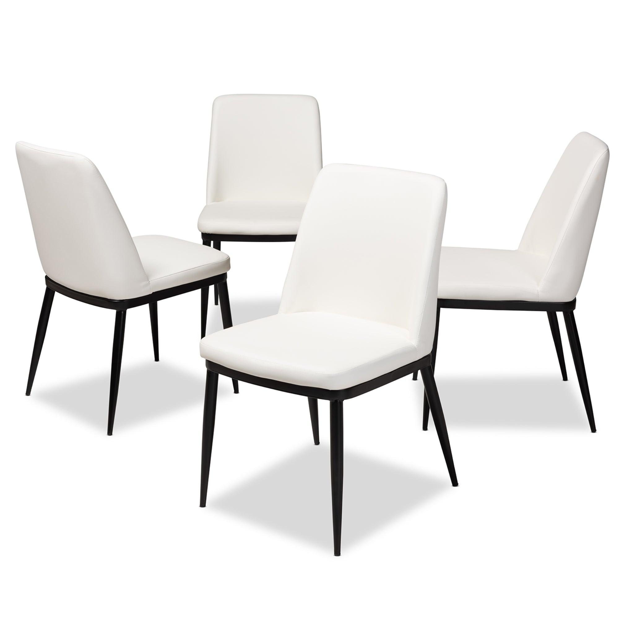 Darcell Modern and Contemporary Faux Leather Upholstered Dining Chair (Set of 4)