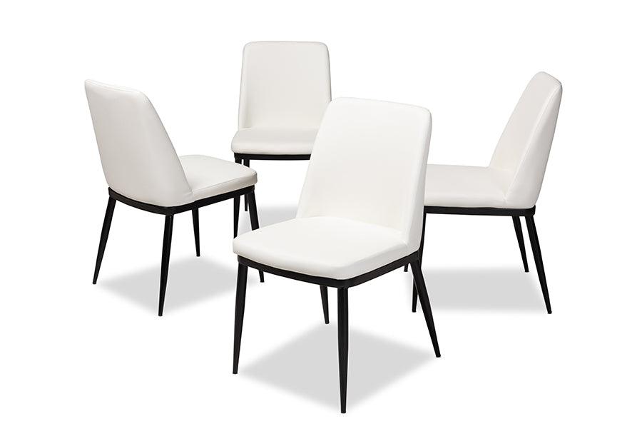 Darcell Modern and Contemporary Faux Leather Upholstered Dining Chair (Set of 4)