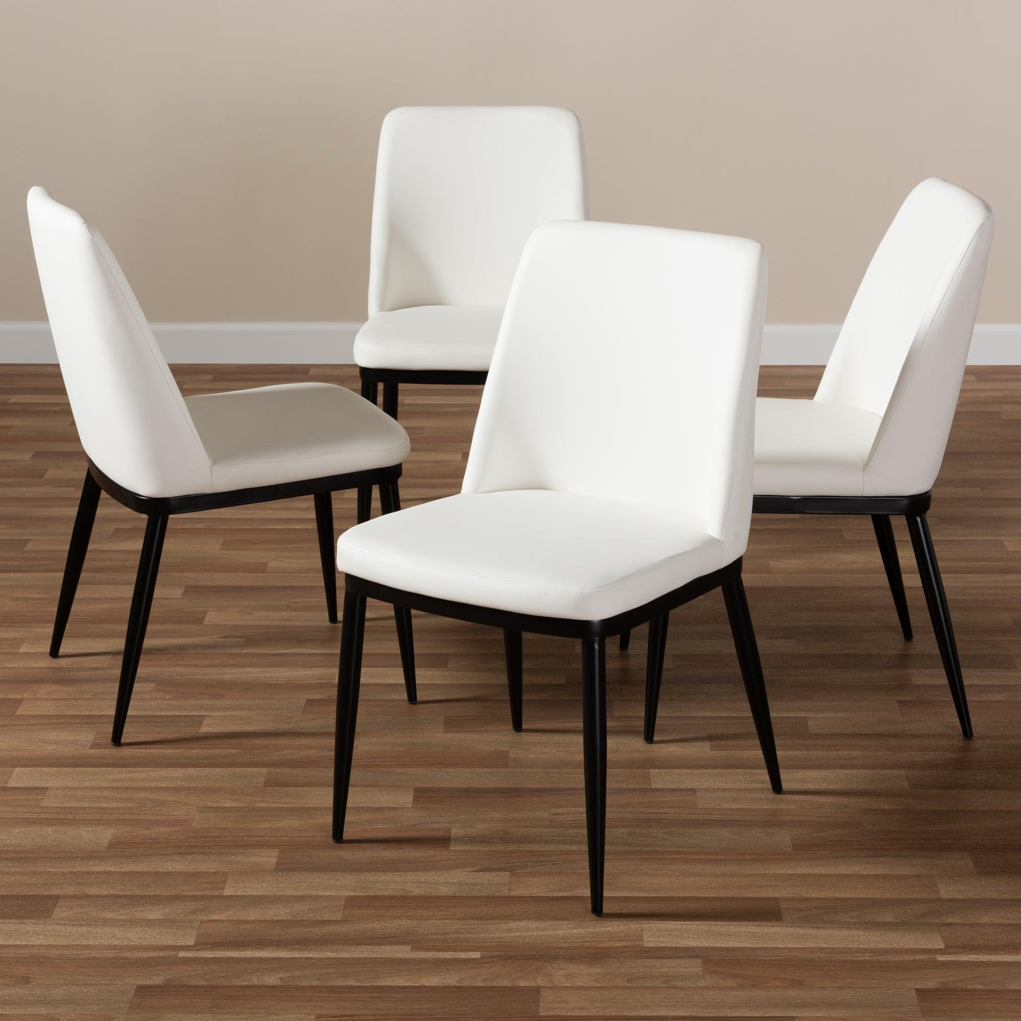 Darcell Modern and Contemporary Faux Leather Upholstered Dining Chair (Set of 4)