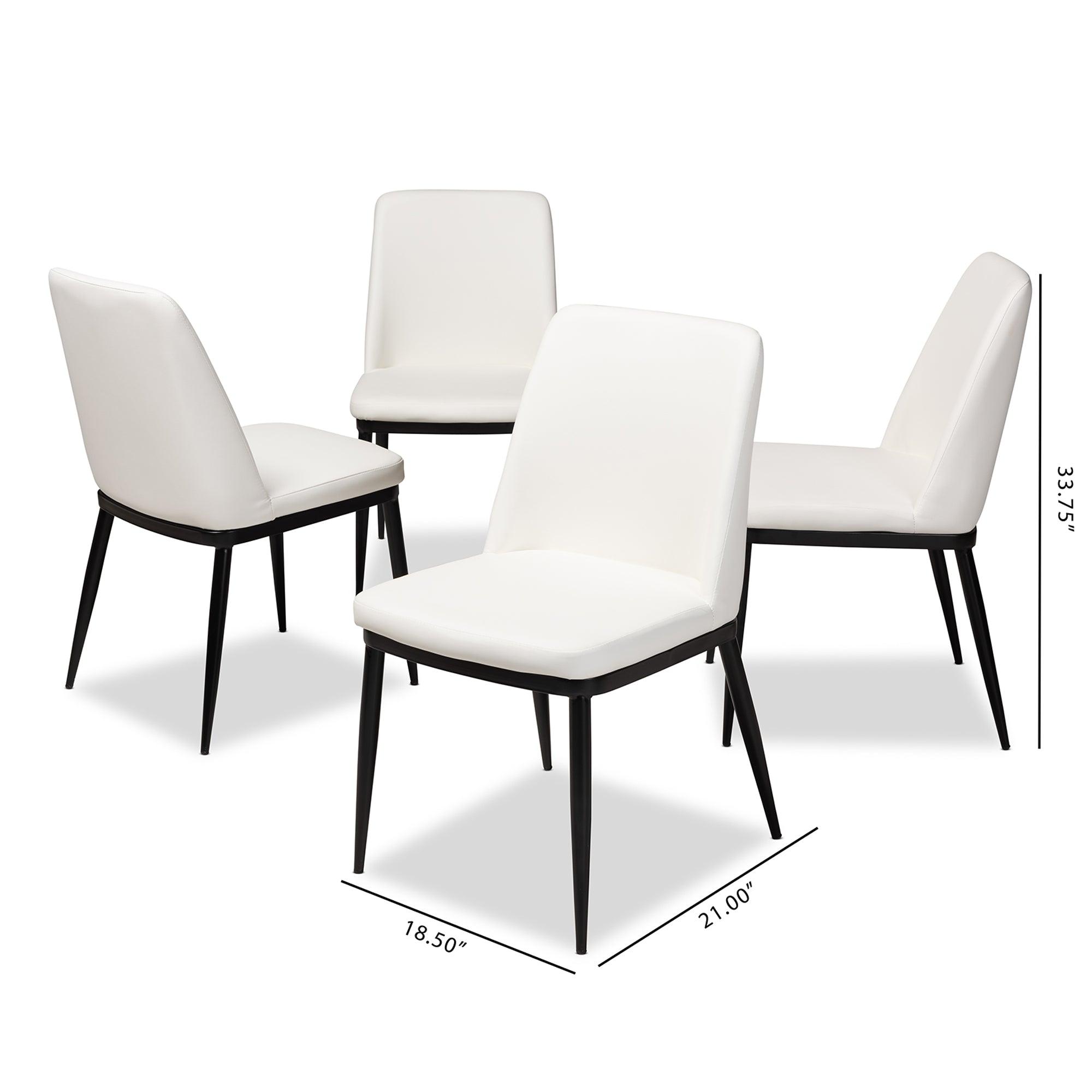 Darcell Modern and Contemporary Faux Leather Upholstered Dining Chair (Set of 4)