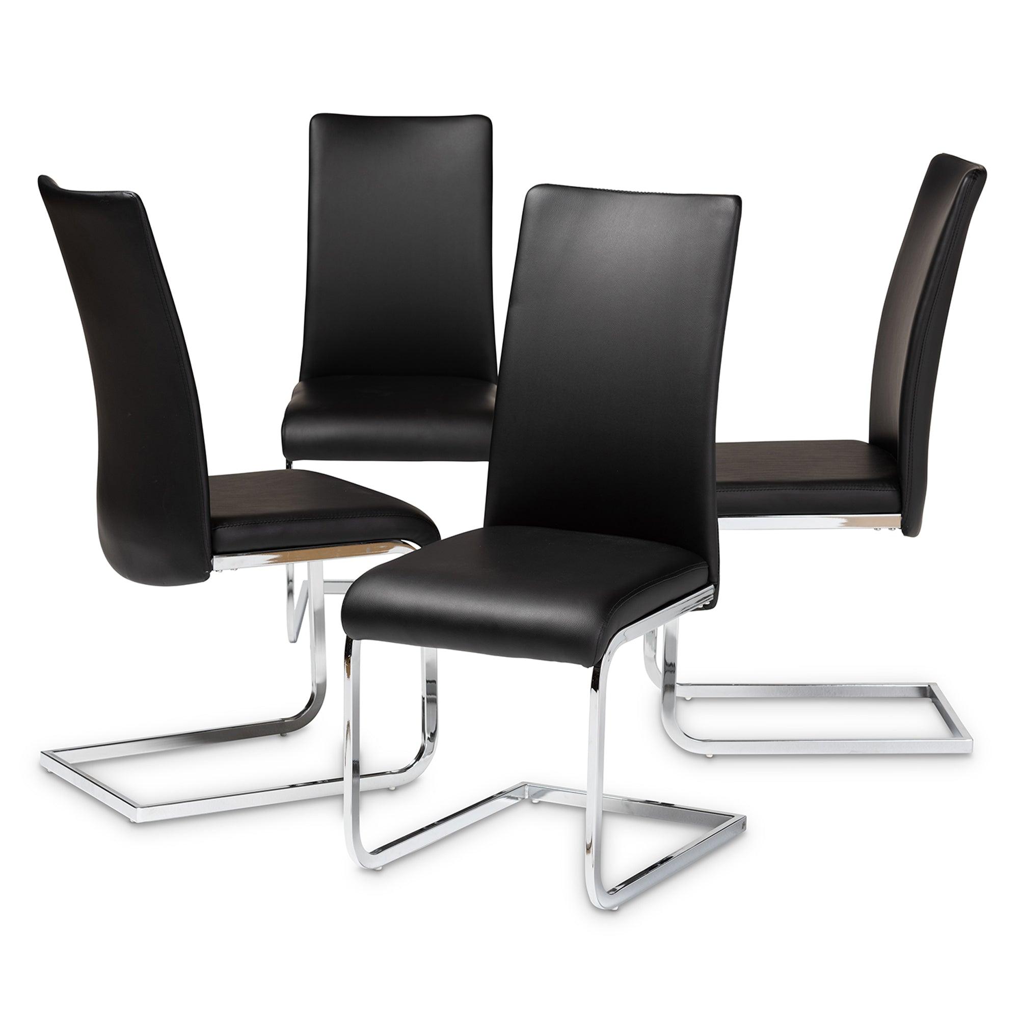 Cyprien Modern and Contemporary Faux Leather Upholstered Dining Chair (Set of 4)