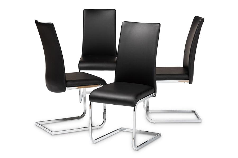 Cyprien Modern and Contemporary Faux Leather Upholstered Dining Chair (Set of 4)