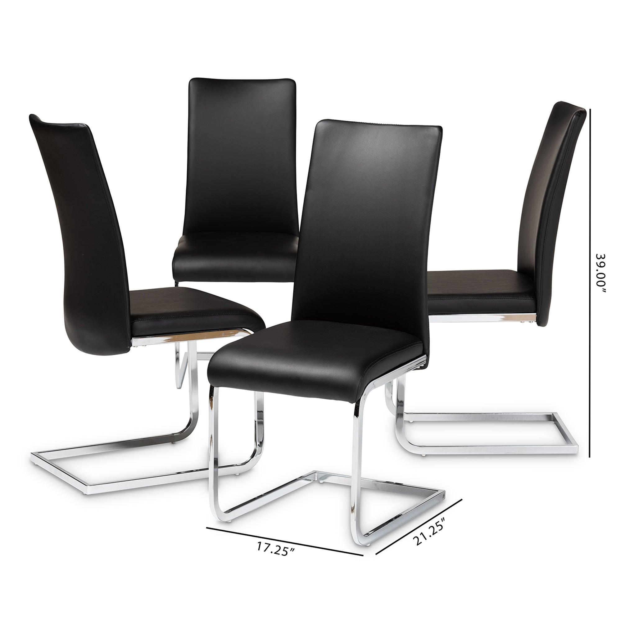 Cyprien Modern and Contemporary Faux Leather Upholstered Dining Chair (Set of 4)