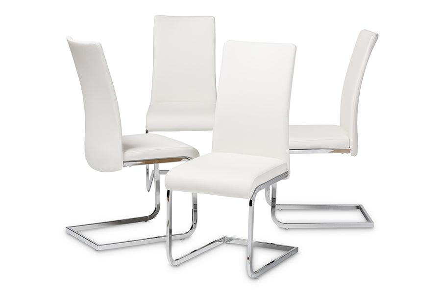 Cyprien Modern and Contemporary Faux Leather Upholstered Dining Chair (Set of 4)