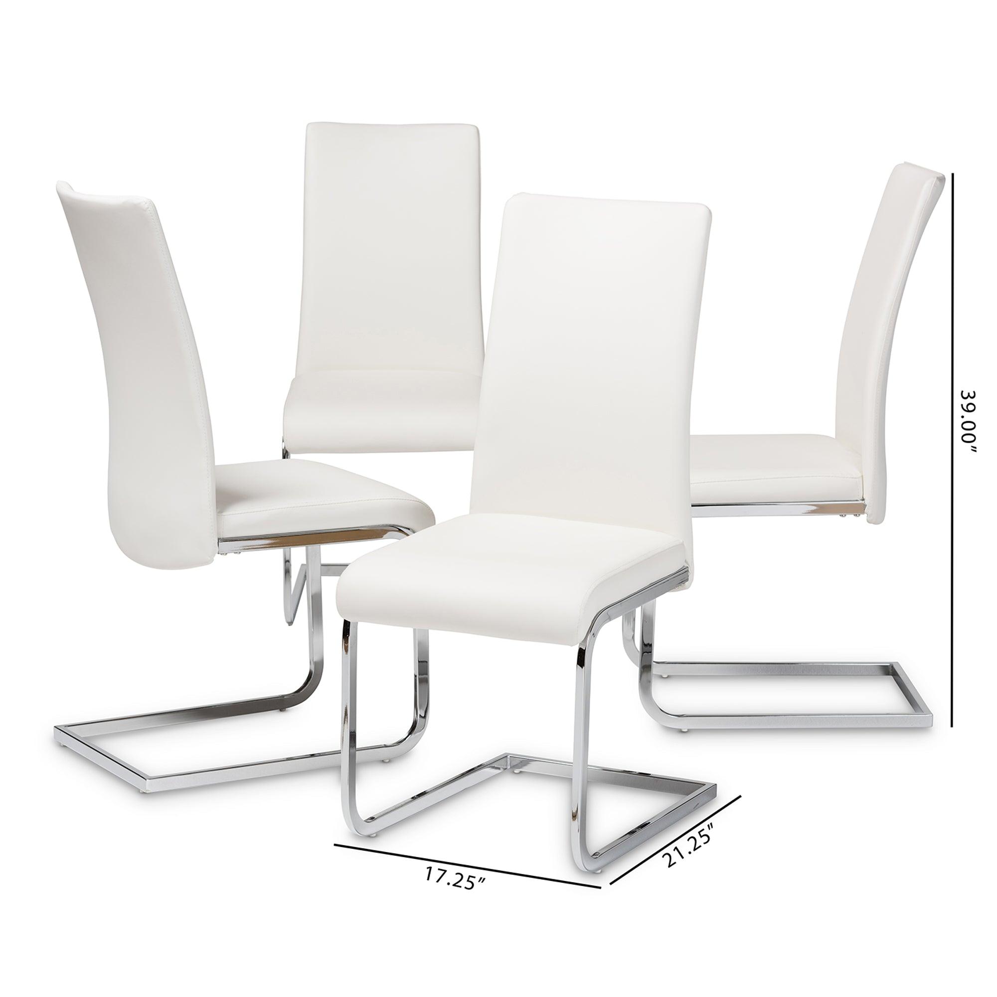 Cyprien Modern and Contemporary Faux Leather Upholstered Dining Chair (Set of 4)