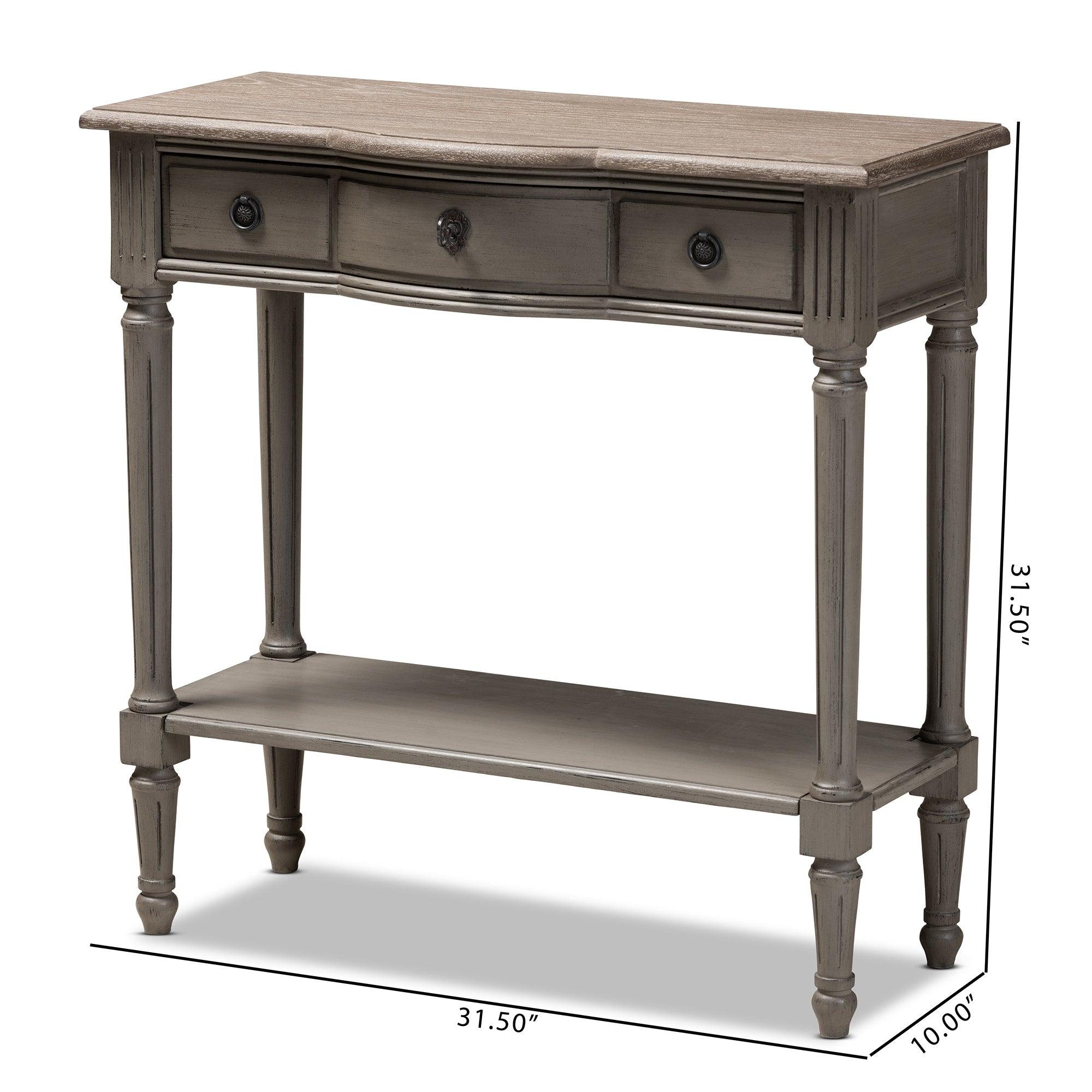 Noelle French Provincial Finished 1-Drawer Wood Console Table