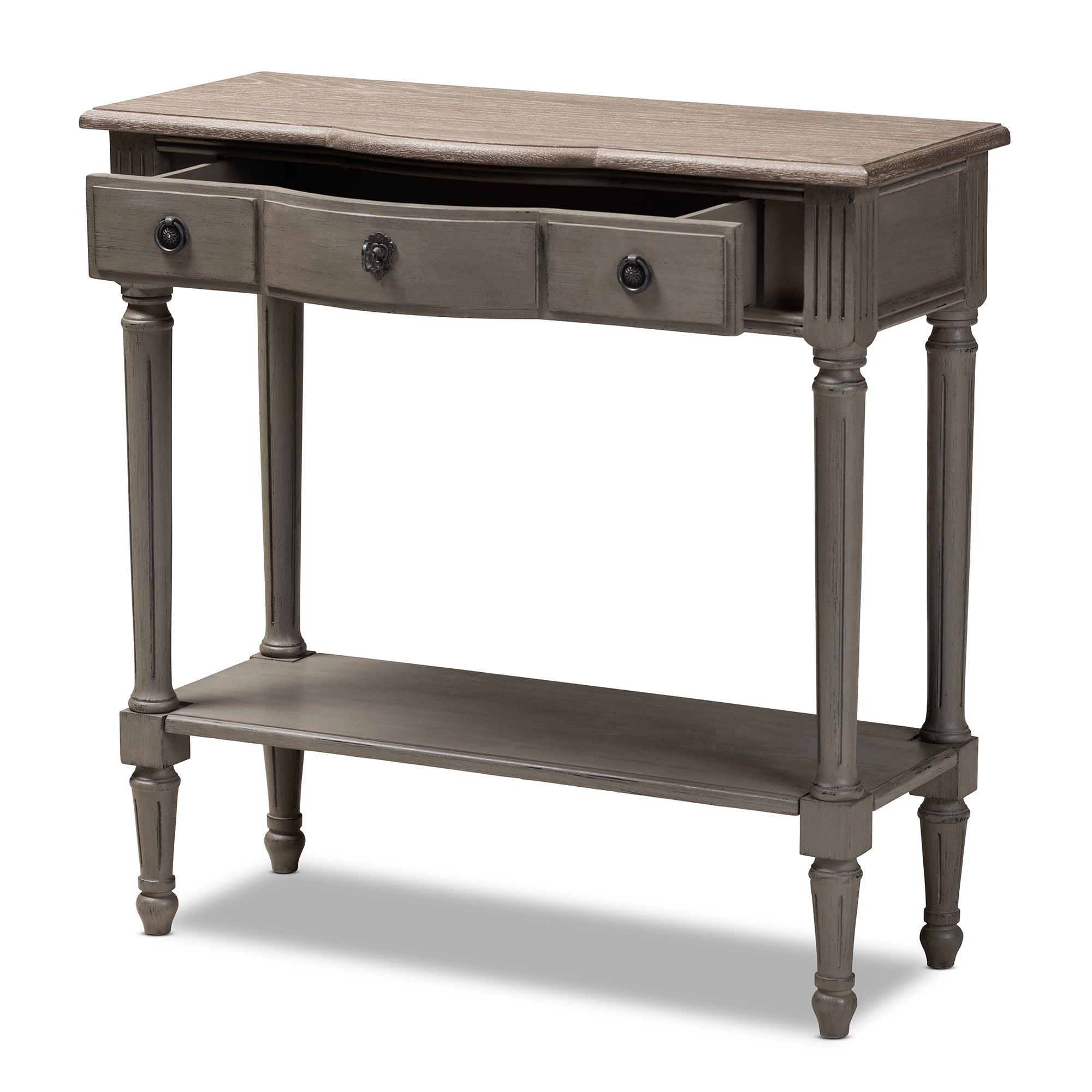 Noelle French Provincial Finished 1-Drawer Wood Console Table