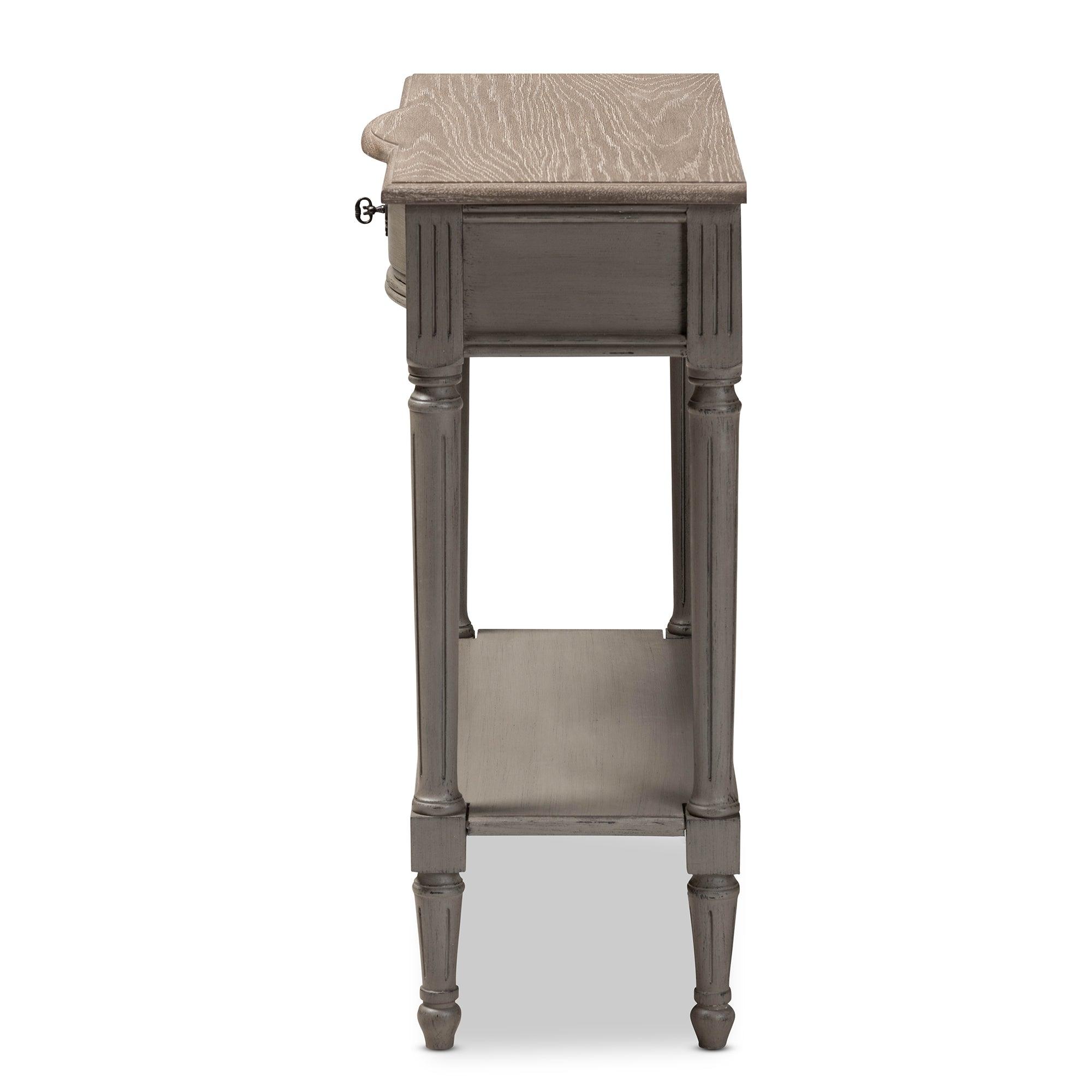 Noelle French Provincial Finished 1-Drawer Wood Console Table