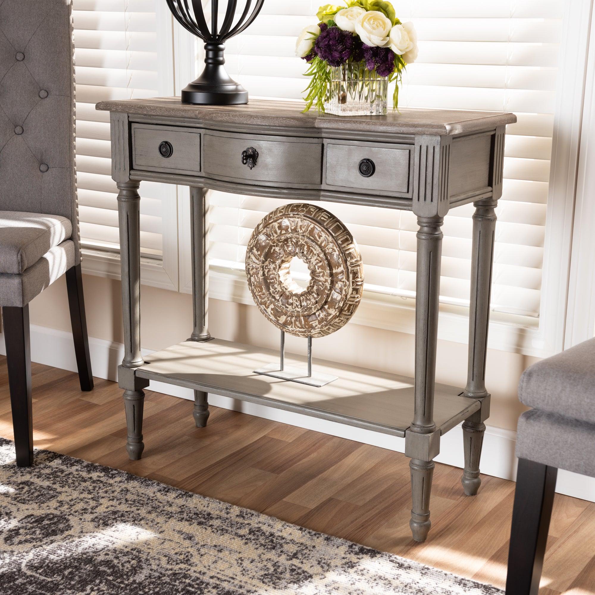 Noelle French Provincial Finished 1-Drawer Wood Console Table