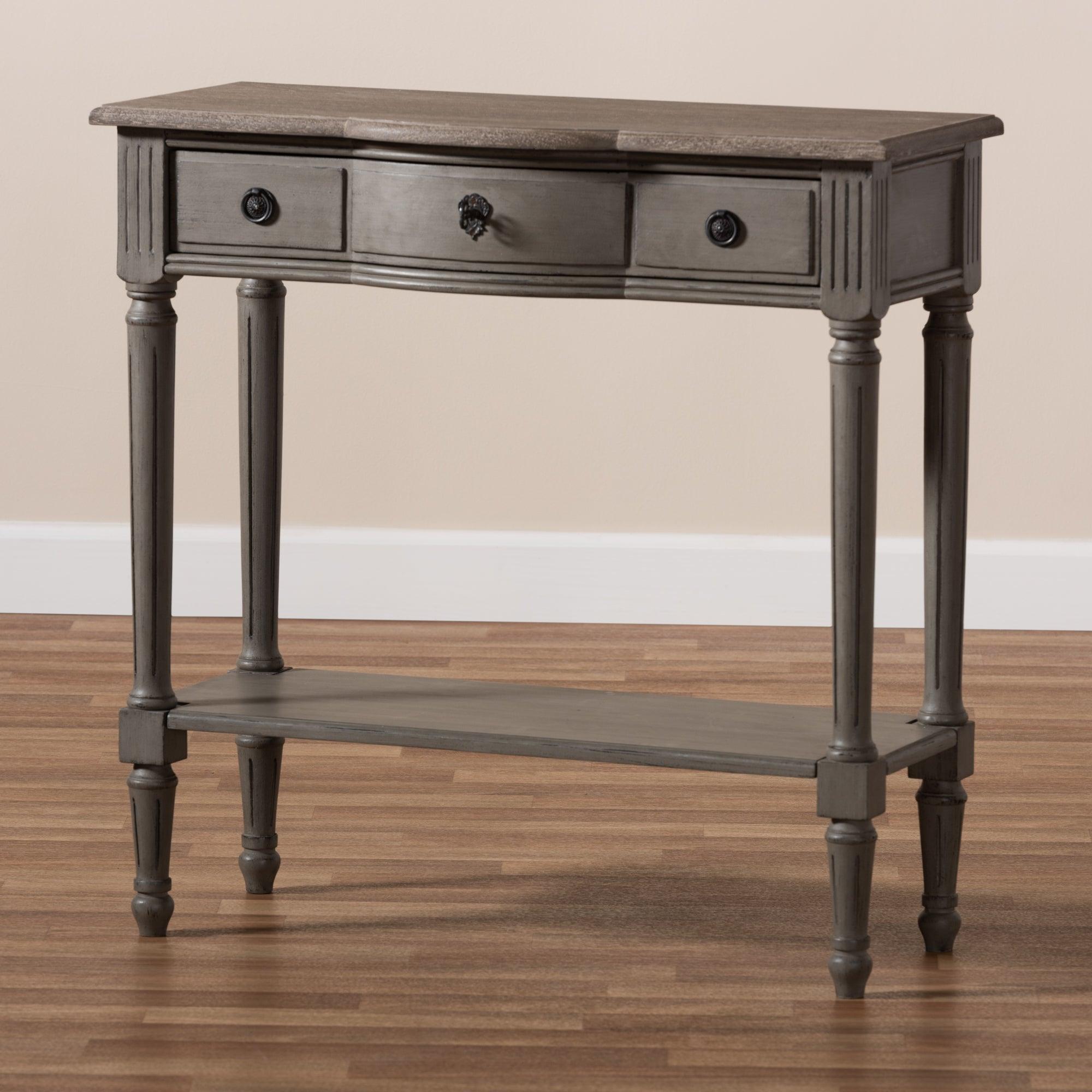 Noelle French Provincial Finished 1-Drawer Wood Console Table