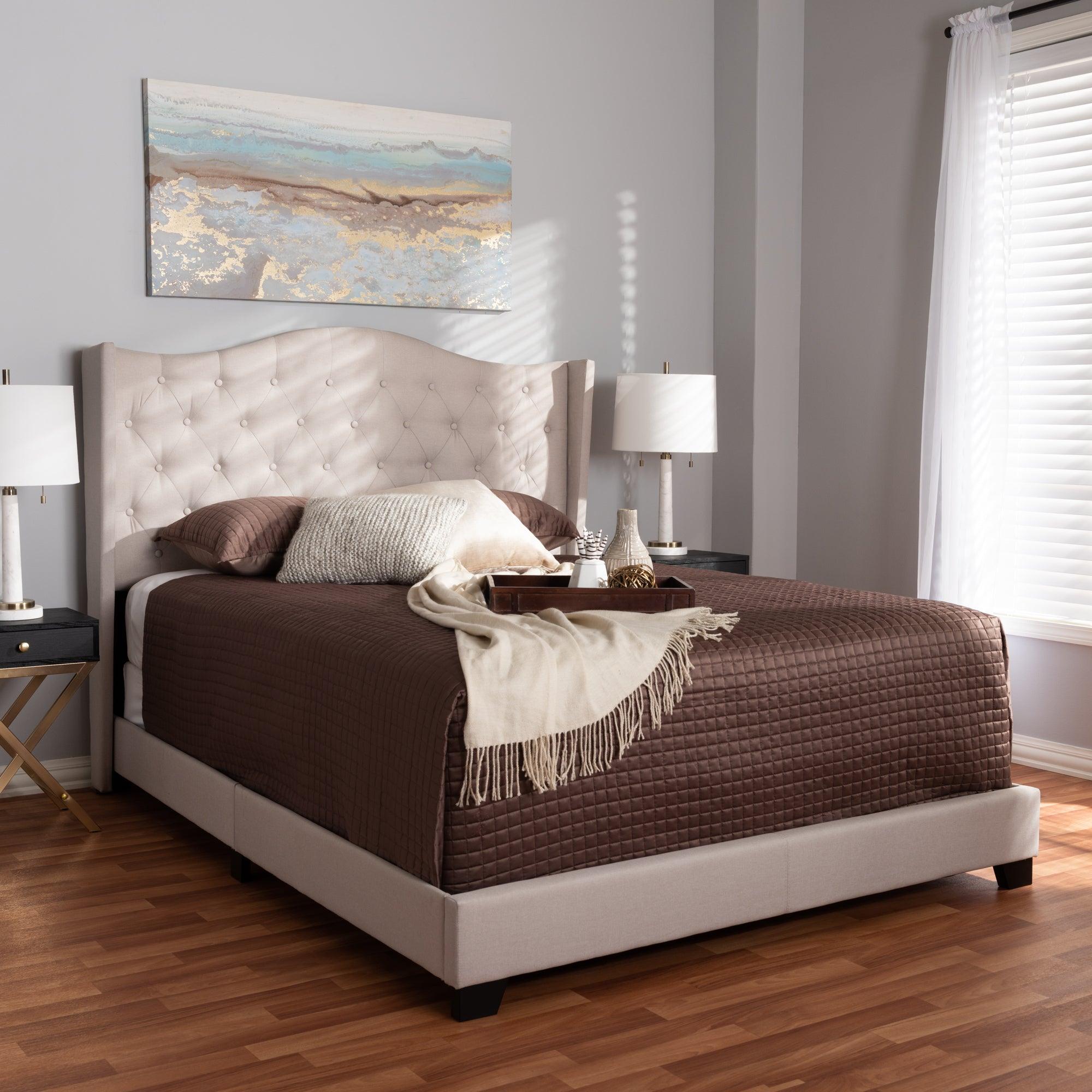 Alesha Modern and Contemporary Fabric Upholstered Bed