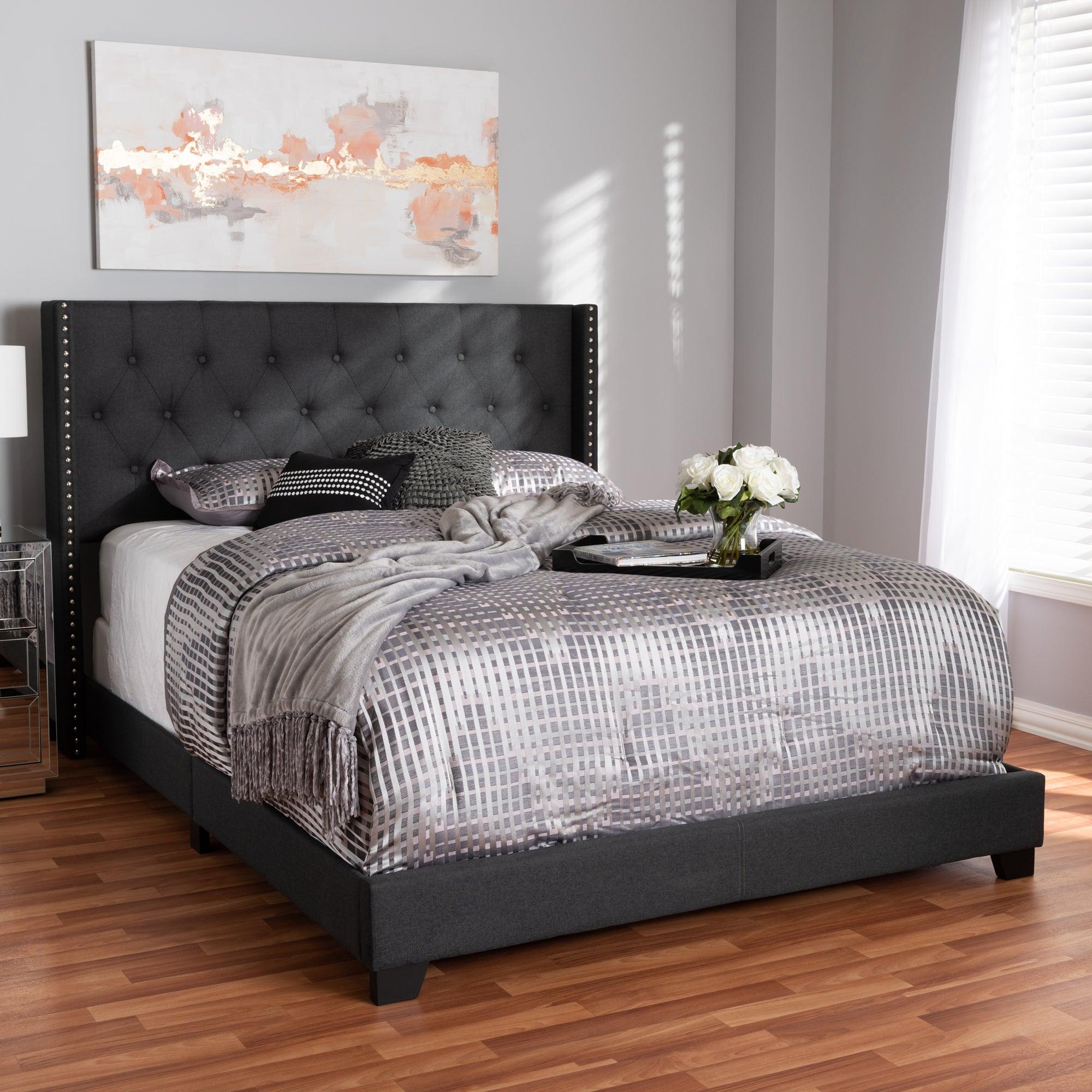 Brady Modern and Contemporary Fabric Upholstered Bed